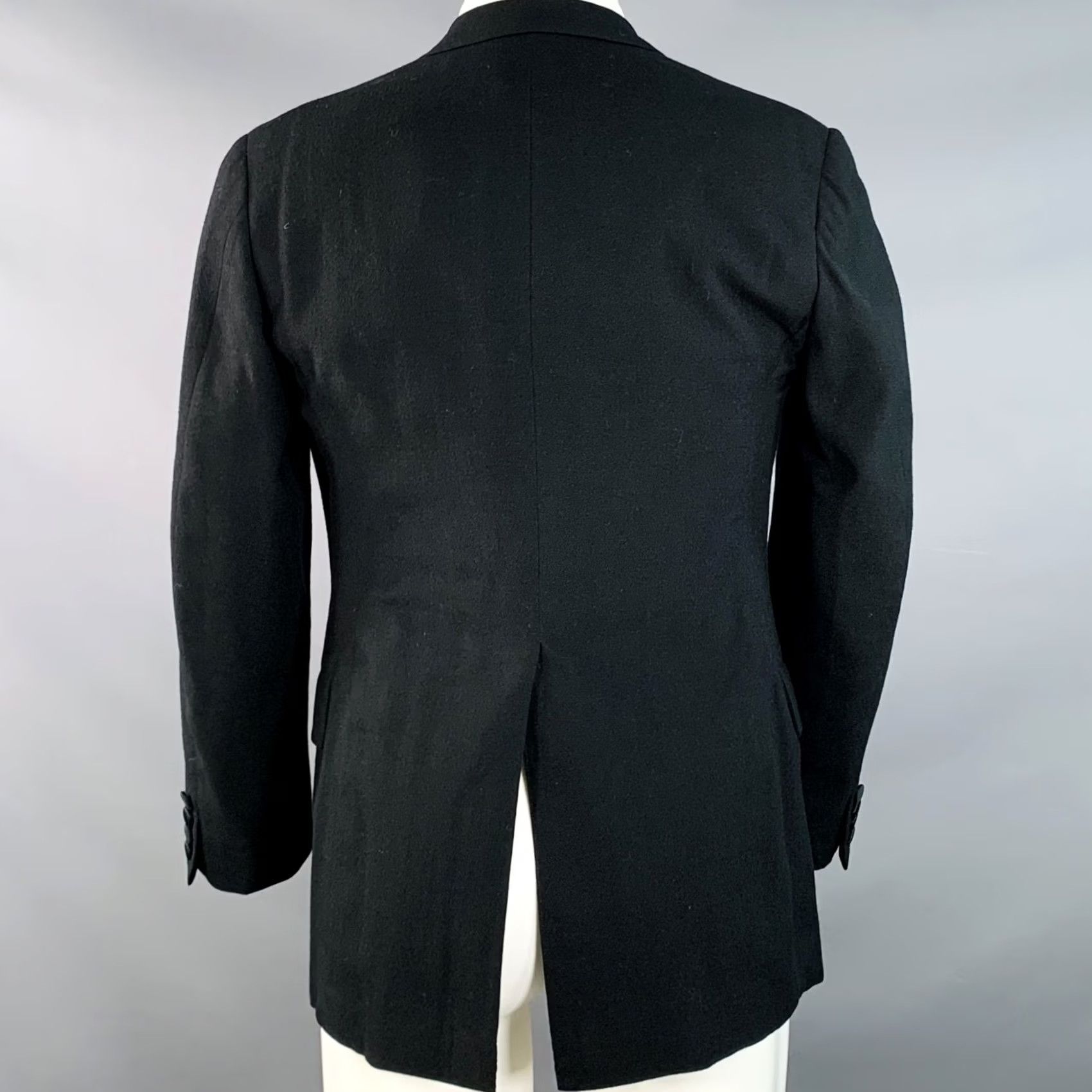 Paul Stuart PAUL STUART Black Wool Sport Coat Size 40 Regular Peak Lapel Double Breasted Men Size US XXS / EU 40 - 4 Thumbnail