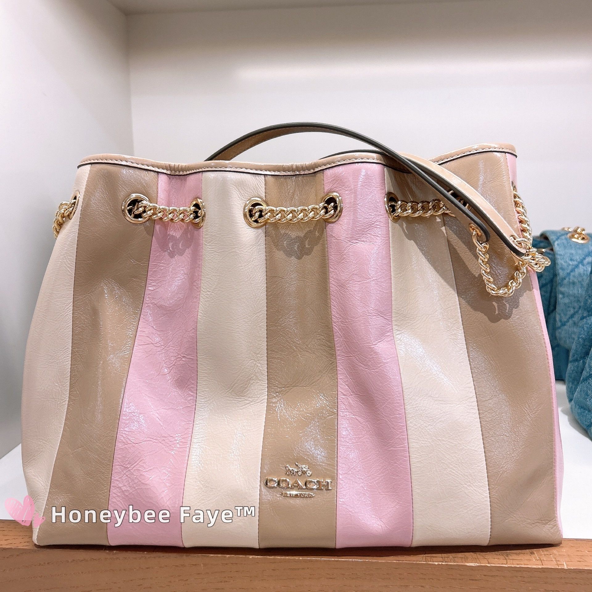 Coach Evelyn Shoulder Bag With Striped Patchwork CDW41 Size ONE SIZE - 2 Thumbnail