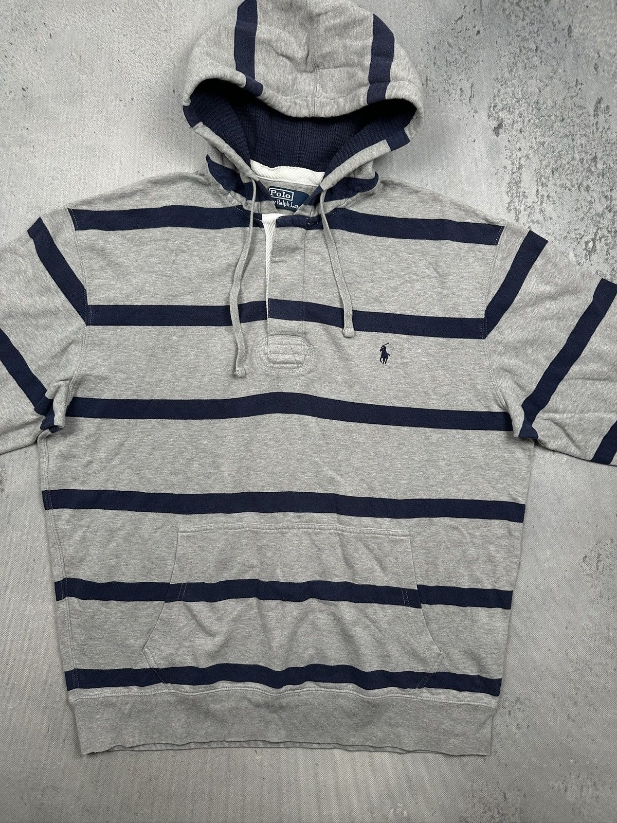 Polo Ralph Lauren Polo Ralph Lauren Striped Hoodie Preppy Archive Y2K Rugby Size US XL / EU 56 / 4 - 4 Thumbnail