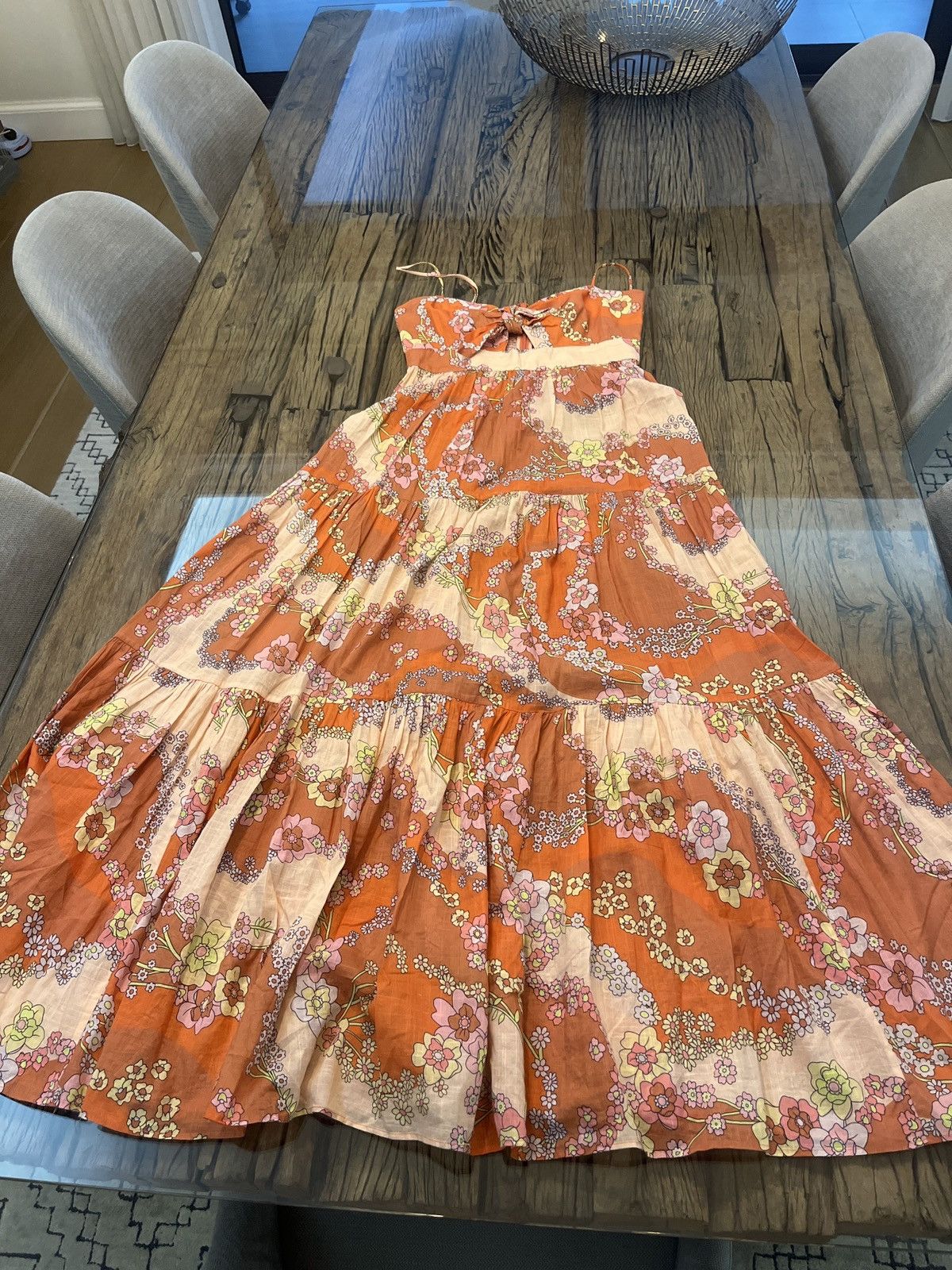 Zimmermann Zimmermann Raie Tie Front Midi Dress Size M / US 6-8 / IT 42-44 - 2 Thumbnail