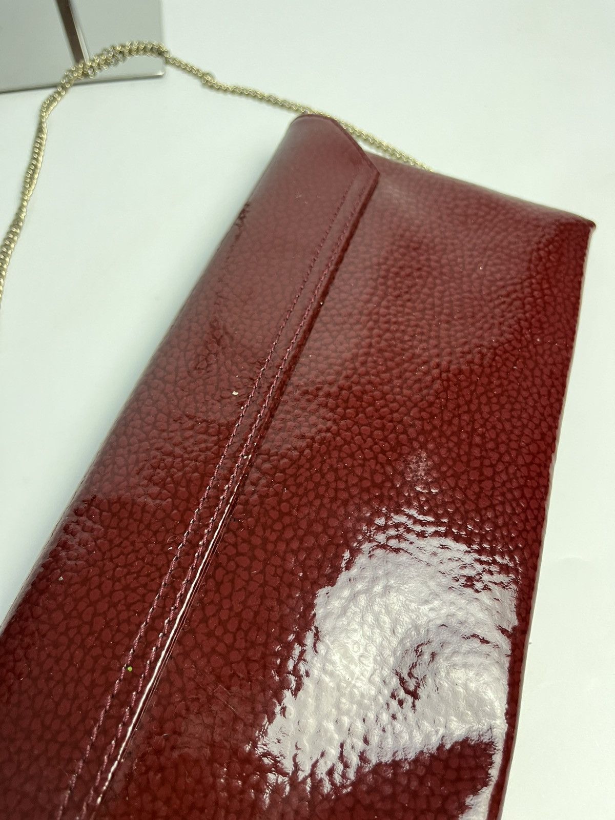 Vivienne Westwood Vivienne Westwood Oxblood Patent Leather Chain Envelope Bag Size ONE SIZE - 8 Thumbnail
