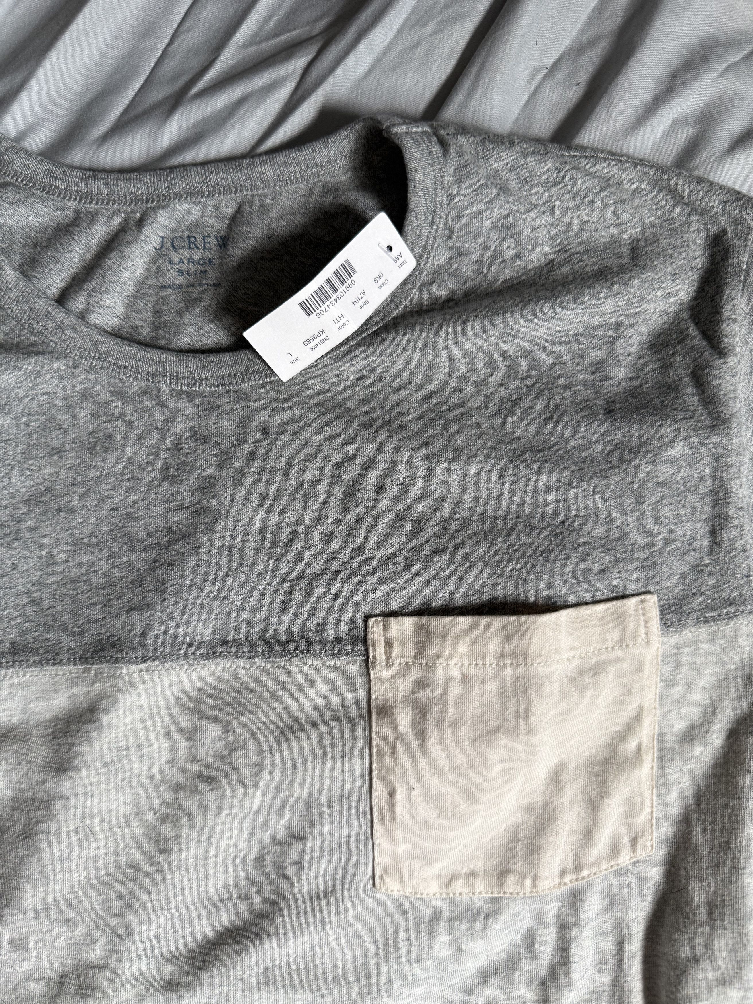 J.Crew J. Crew Slub Cotton Pocket Tee Shirt large slim fit $48 Size US L / EU 52-54 / 3 - 1 Thumbnail