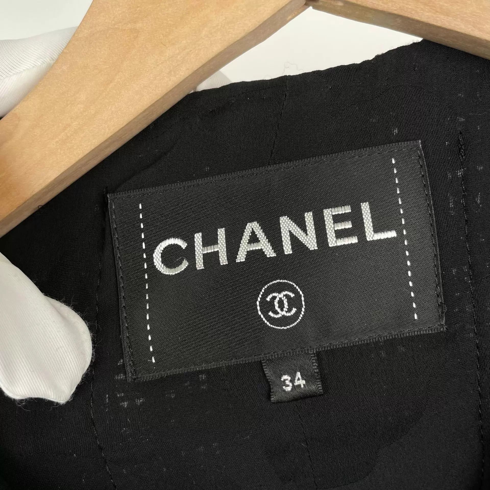 Chanel Chanel 21A Black Leather Chain 4P Woven LS Jkt 34 Size XS / US 0-2 / IT 36-38 - 5 Thumbnail