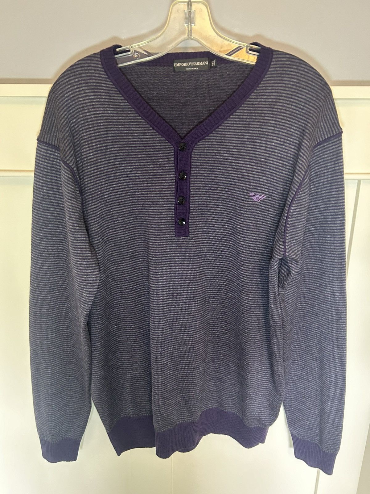 Armani × Designer × Emporio Armani Emporio Armani 100% wool cardigan sweater Size US XL / EU 56 / 4 - 1 Thumbnail
