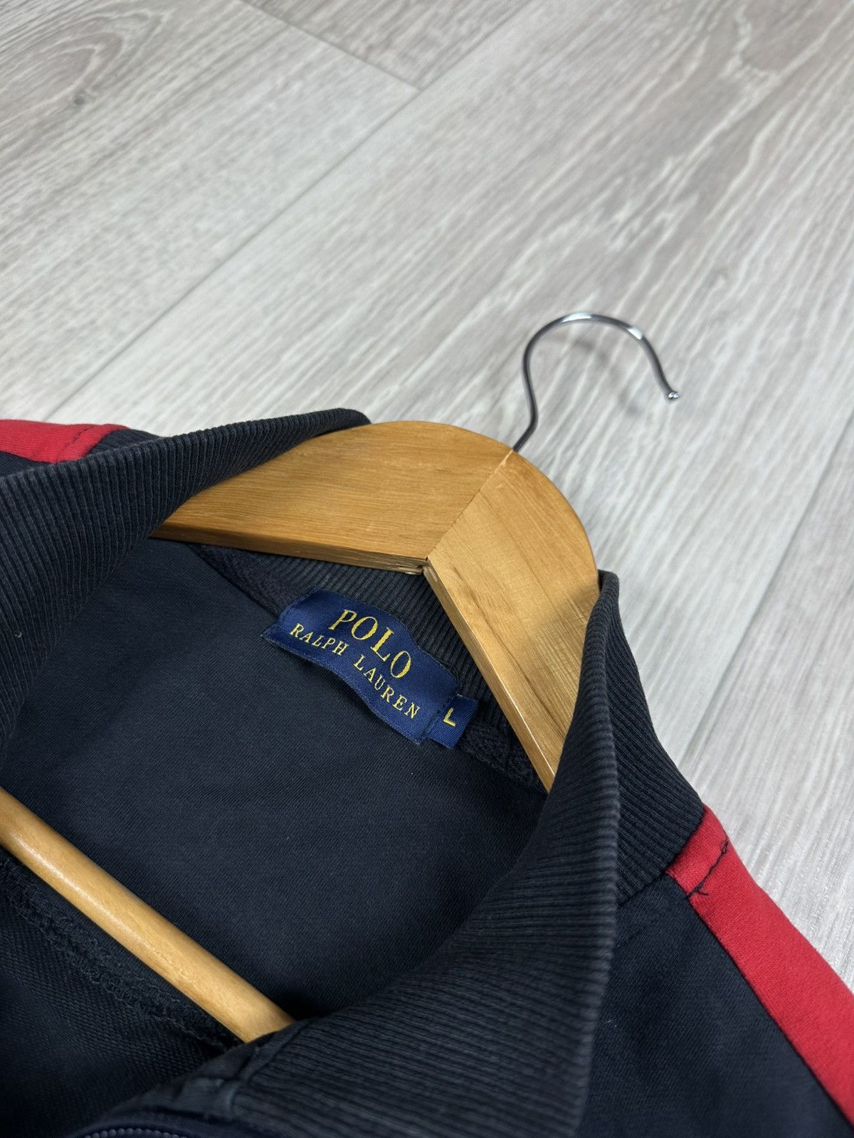 Polo Ralph Lauren × Vintage Polo Ralph Lauren Zip Track Top Hoodie Distressed Size L Size US L / EU 52-54 / 3 - 11 Thumbnail
