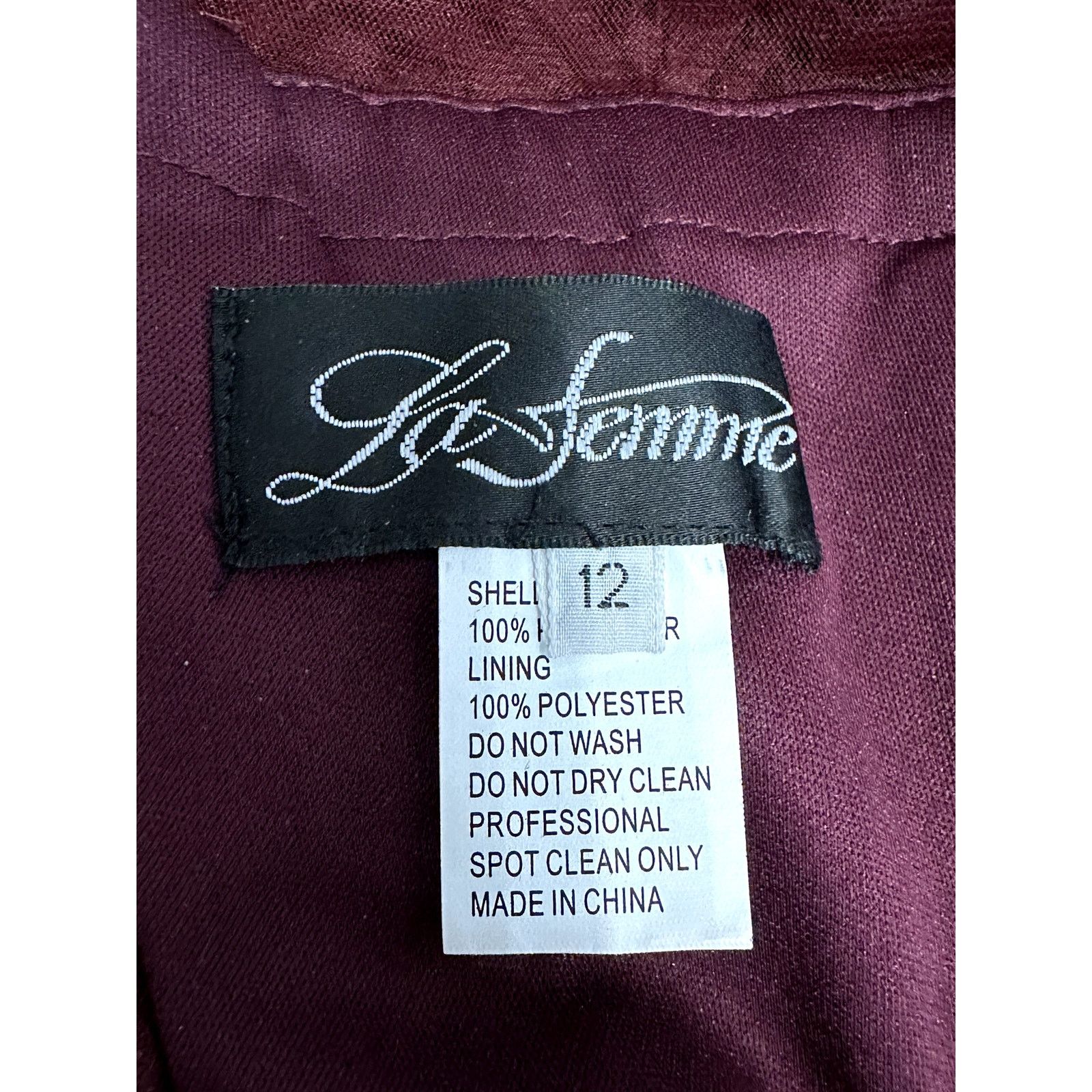 Other La Femme Women's Burgundy Short Sleeve Lace Maxi Dress 12 Size XL / US 12-14 / IT 48-50 - 8 Thumbnail