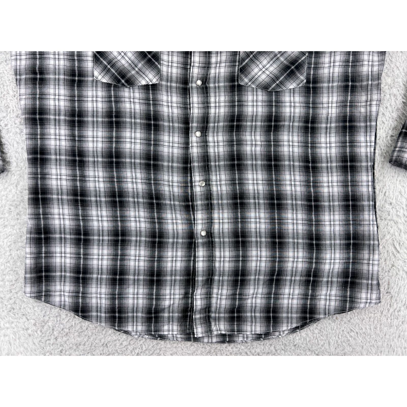 Vintage ELY Cattleman Shirt Mens Large Gray Plaid Western Pearl Snap Long Sleeve Size US L / EU 52-54 / 3 - 6 Thumbnail