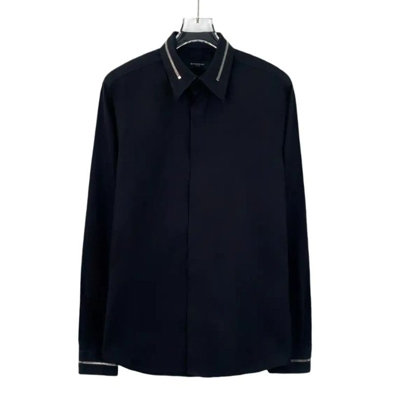 Givenchy Givenchy Black Cotton Long Sleeve Shirt 0089 Size US M / EU 48-50 / 2 - 1 Thumbnail
