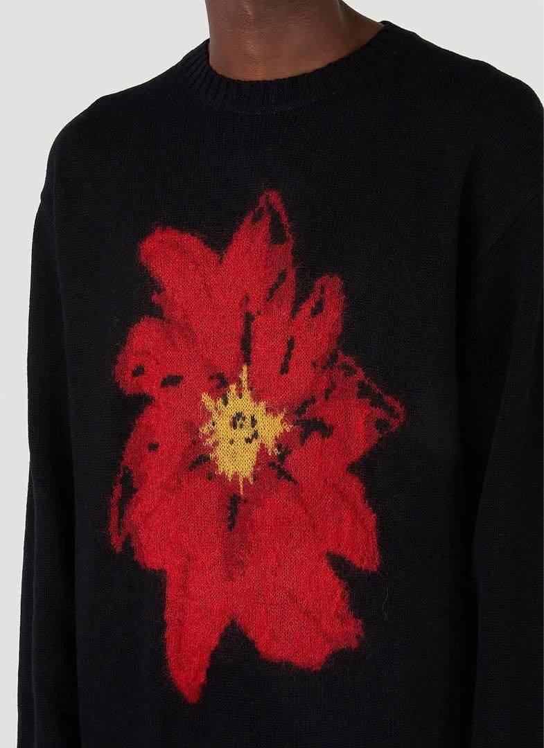 Yohji Yamamoto yohji yamamoto flower intarsia knit | Grailed
