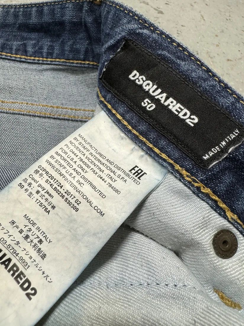 Designer × Dsquared2 × Vintage AW2017 DSquared2 Blue Distressed Slim Denim Jeans Size US 32 / EU 48 - 12 Thumbnail