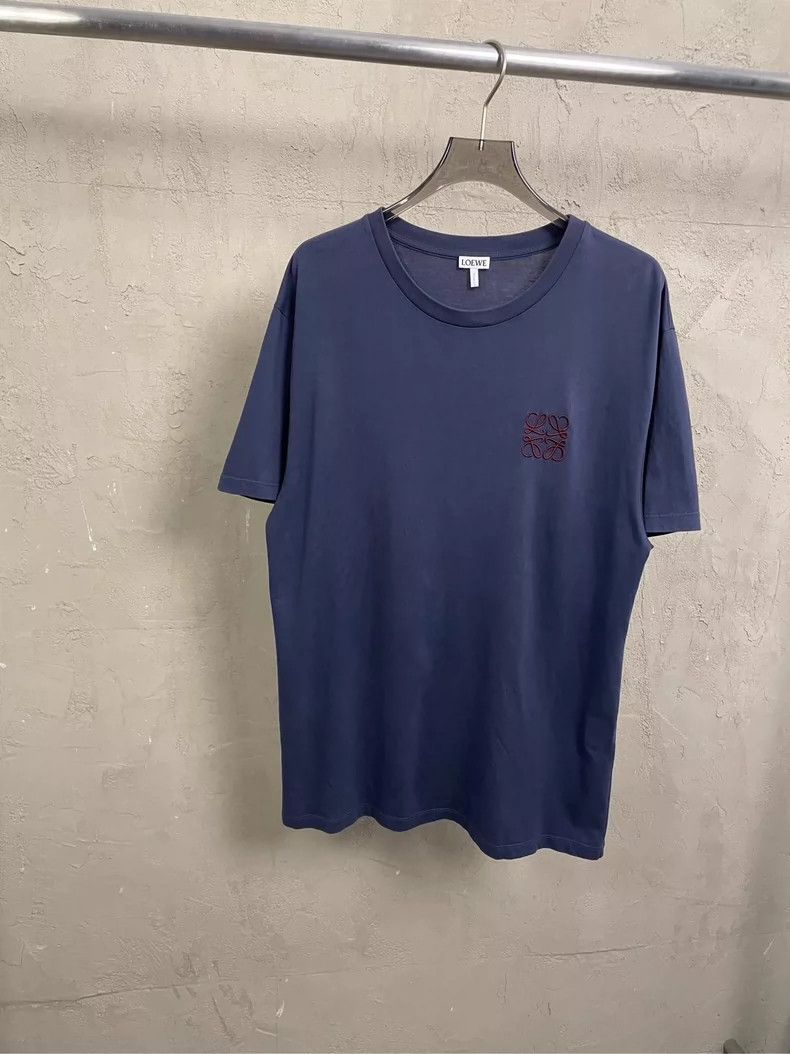 Loewe loewe Dark blue short-sleeved shirt with red logo embroider Size US M / EU 48-50 / 2 - 1 Thumbnail