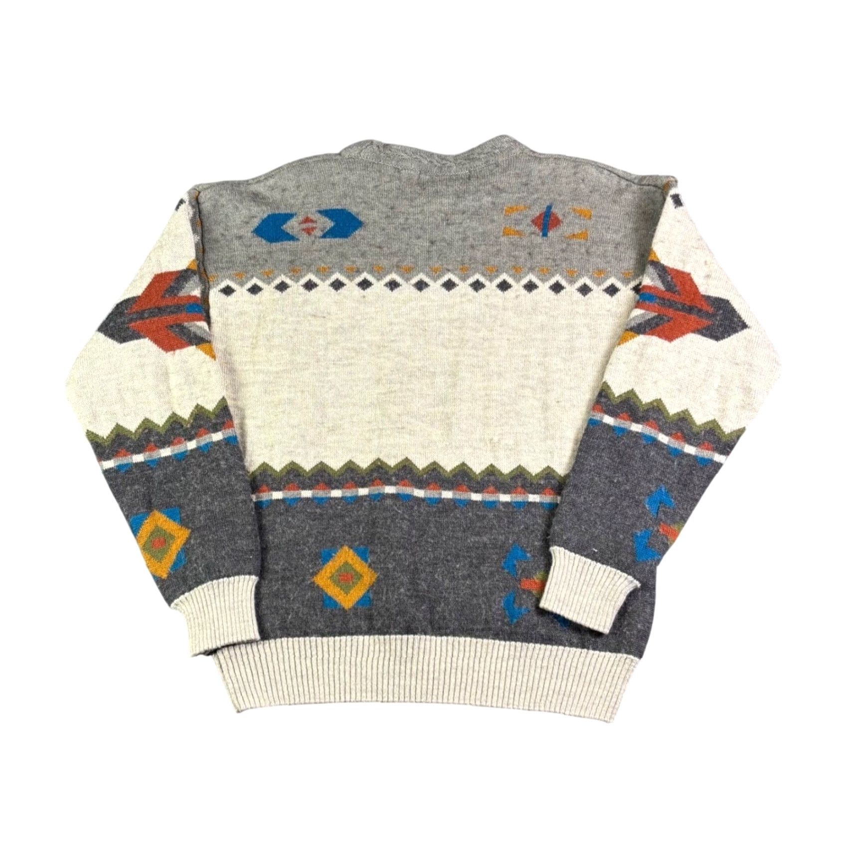 Vintage VINTAGE Aggio Geometric Southwestern Wool Blend Knit Sweater Grey Mens XL Size US XL / EU 56 / 4 - 3 Thumbnail