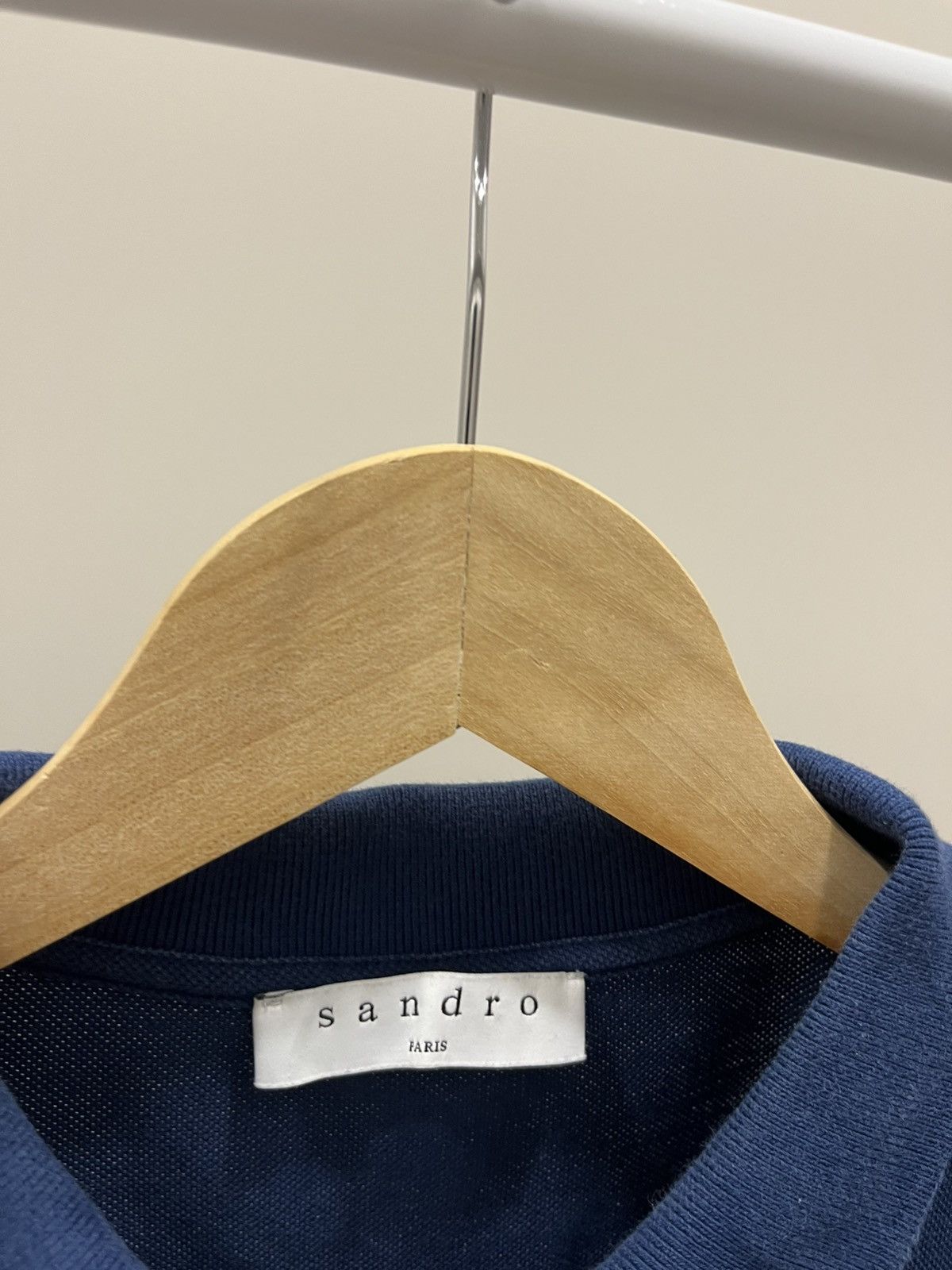 Sandro Sandro Blue Campus Striped Collar Polo Size XL Size US XL / EU 56 / 4 - 4 Thumbnail
