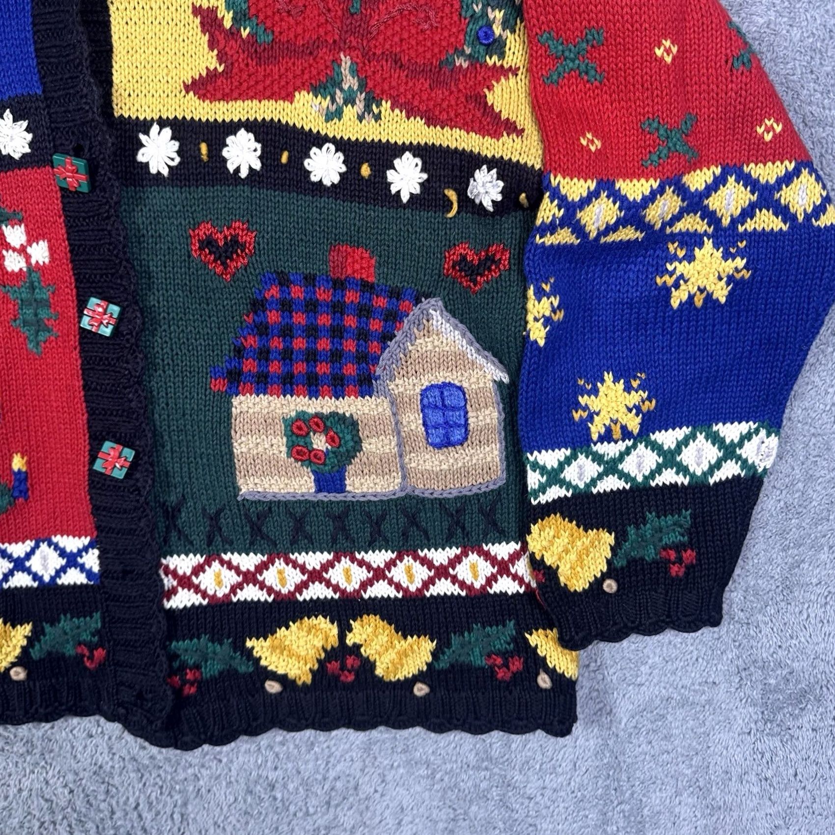 Vintage Signatures Northern Isles Women Cardigan - Geometric Knit Sweater - 1X Size XL / US 12-14 / IT 48-50 - 2 Thumbnail