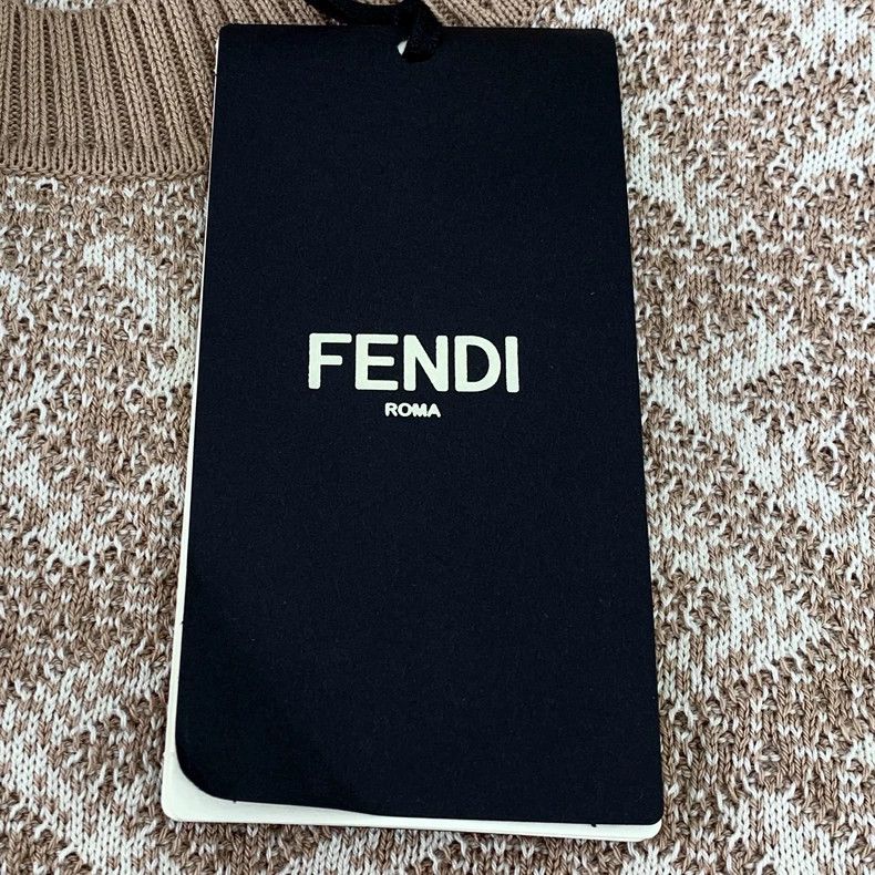 Fendi FENDI Brown Logo Letter Floral Printed Cotton Crew Neck Lo Size US M / EU 48-50 / 2 - 7 Thumbnail