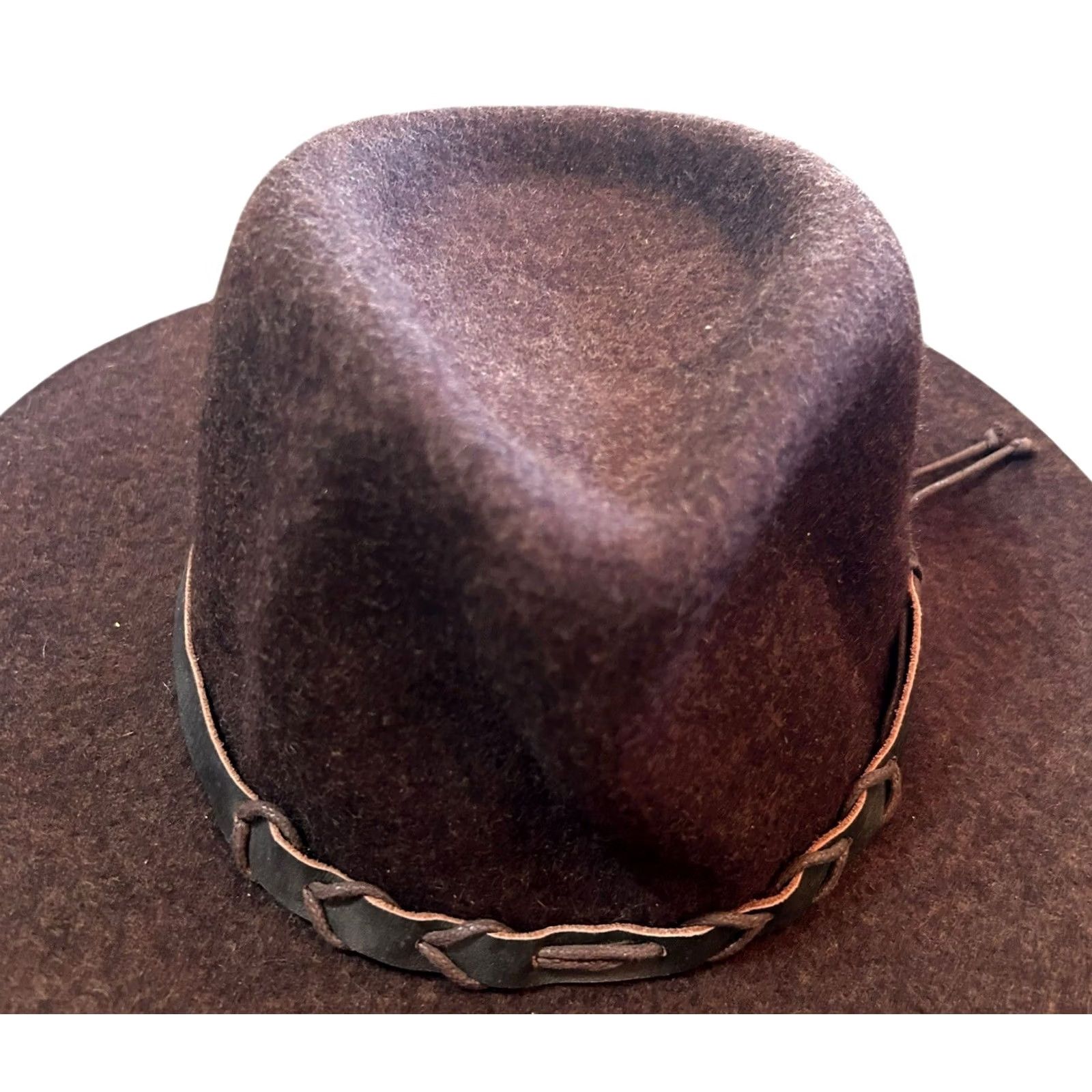 Eddie Bauer VINTAGE Eddie Bauer Lite Felt 100% Wool Fedora Hat Brown Leather Band Small/Medium Size ONE SIZE - 3 Thumbnail
