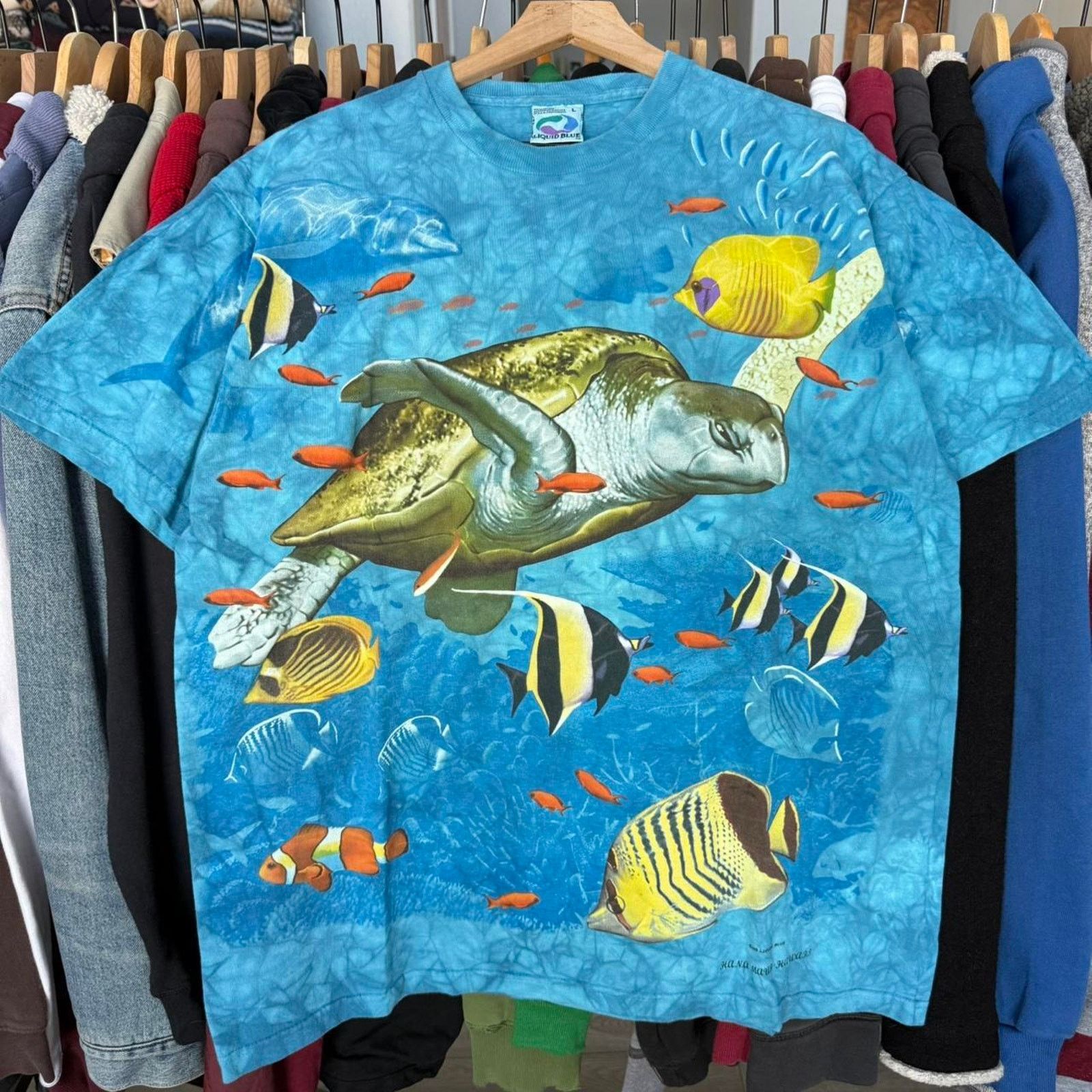 Liquid Blue Vintage 1998 liquid blue ocean aop turtle t-shirt Size US L / EU 52-54 / 3 - 1 Thumbnail