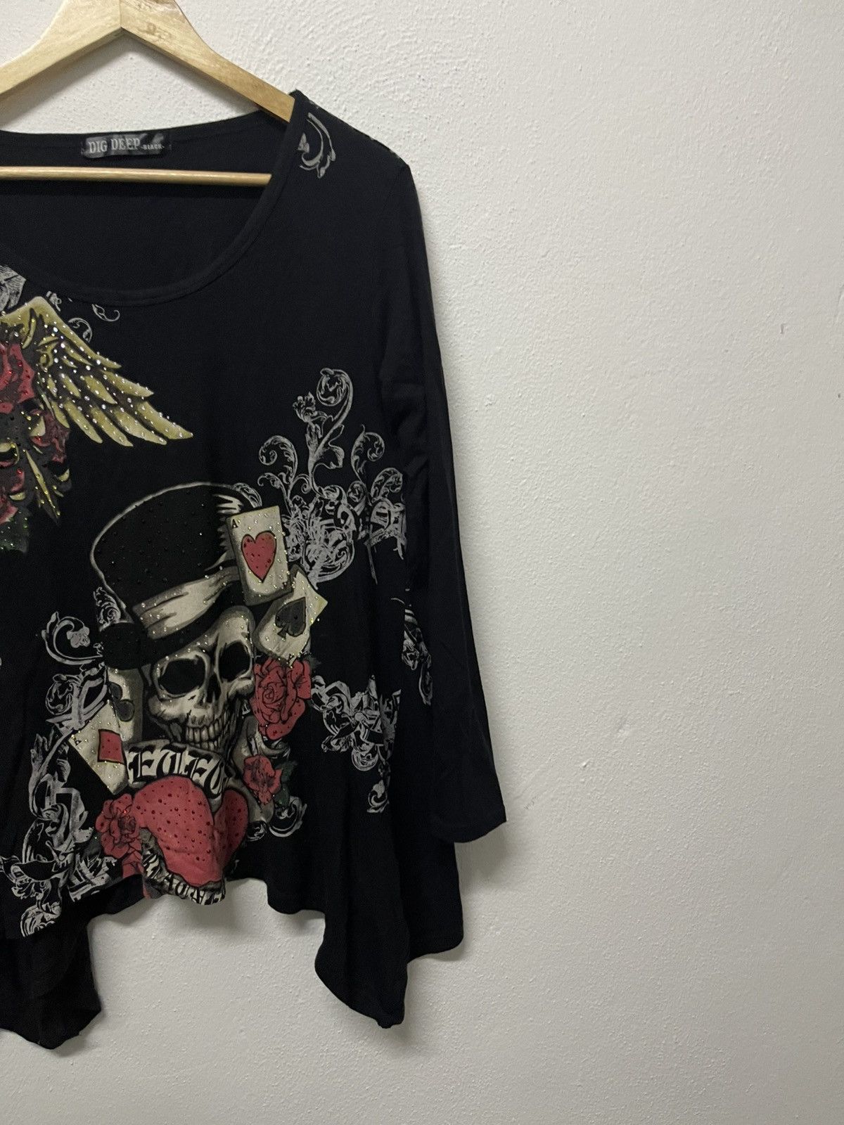Japanese Brand 2000s DIG DEEP JAPANESEBRAND SKULL ASYMMETRICAL LONG SLEEVE Size L / US 10 / IT 46 - 3 Thumbnail