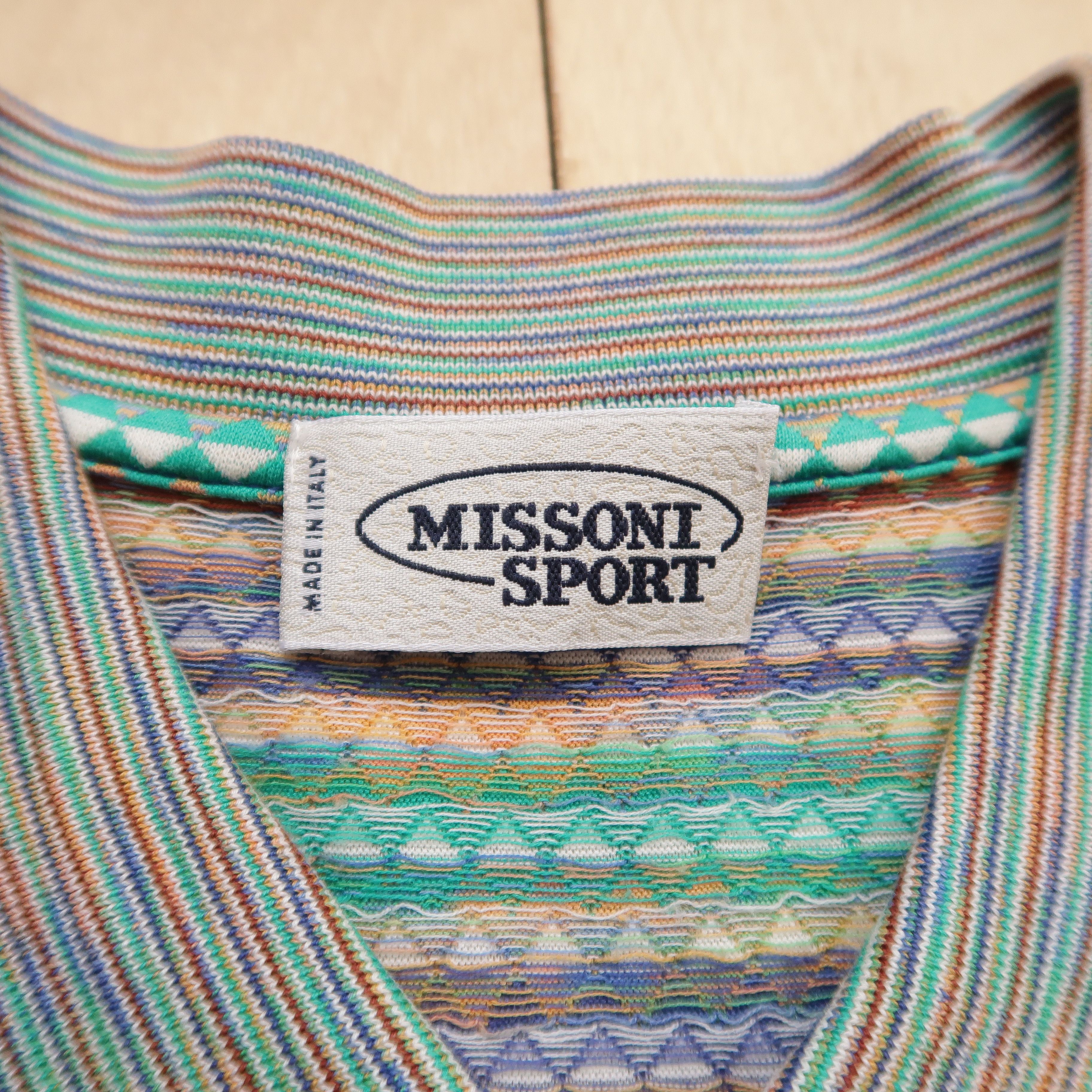 Missoni Vintage 90s Missoni Sport Psychedelic Argyle Polo Shirt Size US S / EU 44-46 / 1 - 4 Thumbnail