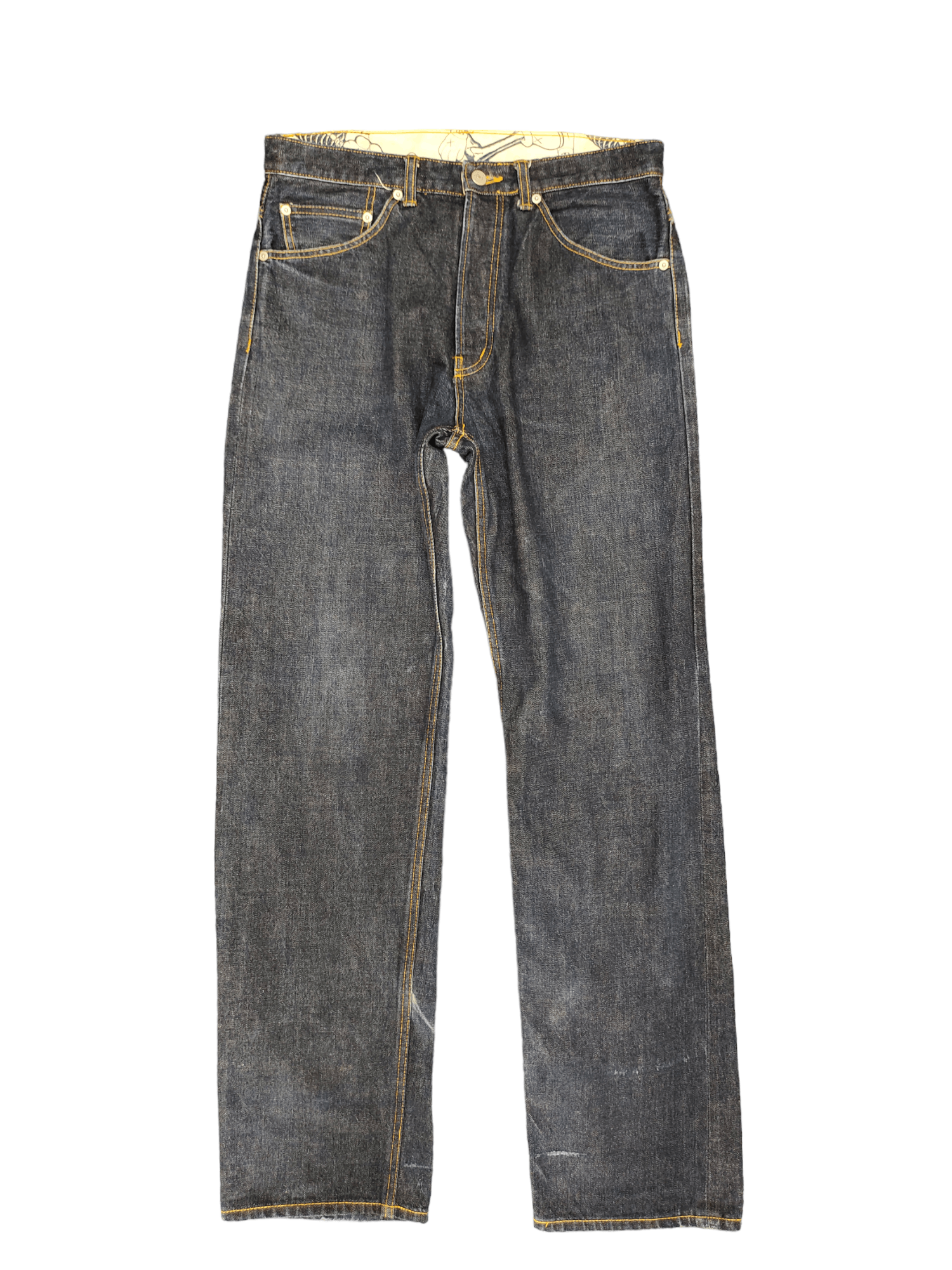 Kaws × Medicom Toy × Original Fake Original Fake X Kaws Selvedge Distressed Hem Denim Jeans Size US 33 - 12 Thumbnail