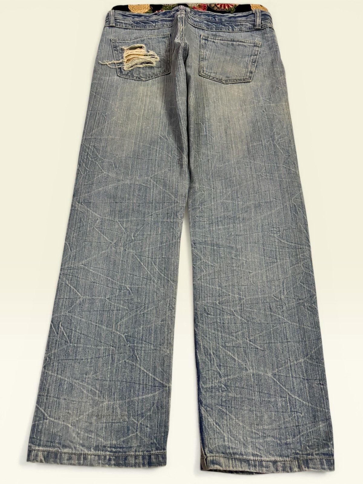 Undercover Japan Grunge Double Waist Ripped Floral Bandana Jeans Size US 30 / EU 46 - 2 Thumbnail