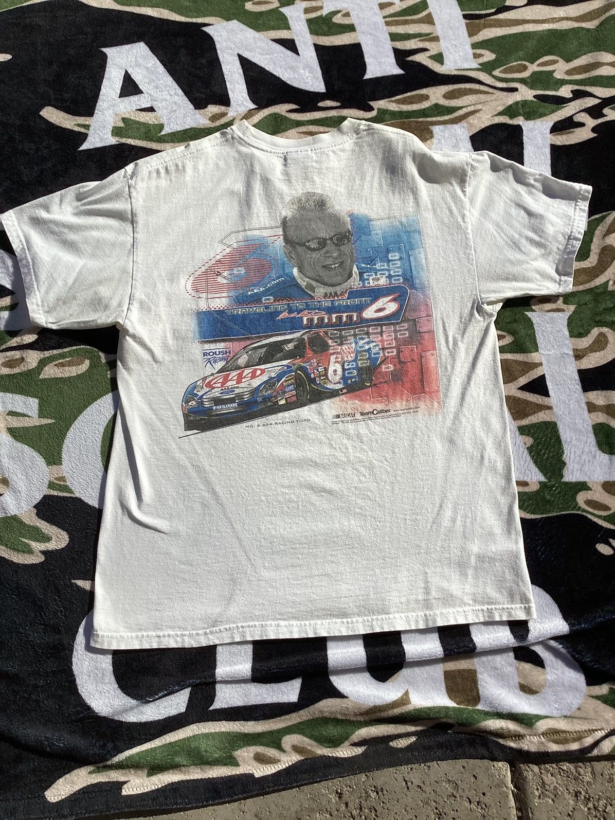 NASCAR Vintage 1990s Mark Martin #6 AAA NASCAR racing T-shirt Size US L / EU 52-54 / 3 - 1 Thumbnail