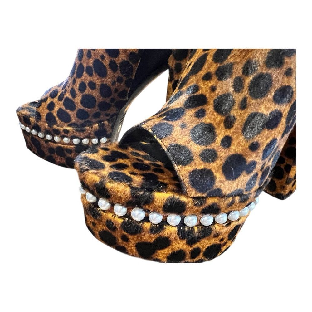 Stuart Weitzman Stuart Weitzman Skyhigh 145 Pearl Slide Calf Hair Leopard Size US 8.5 / IT 38.5 - 9 Thumbnail