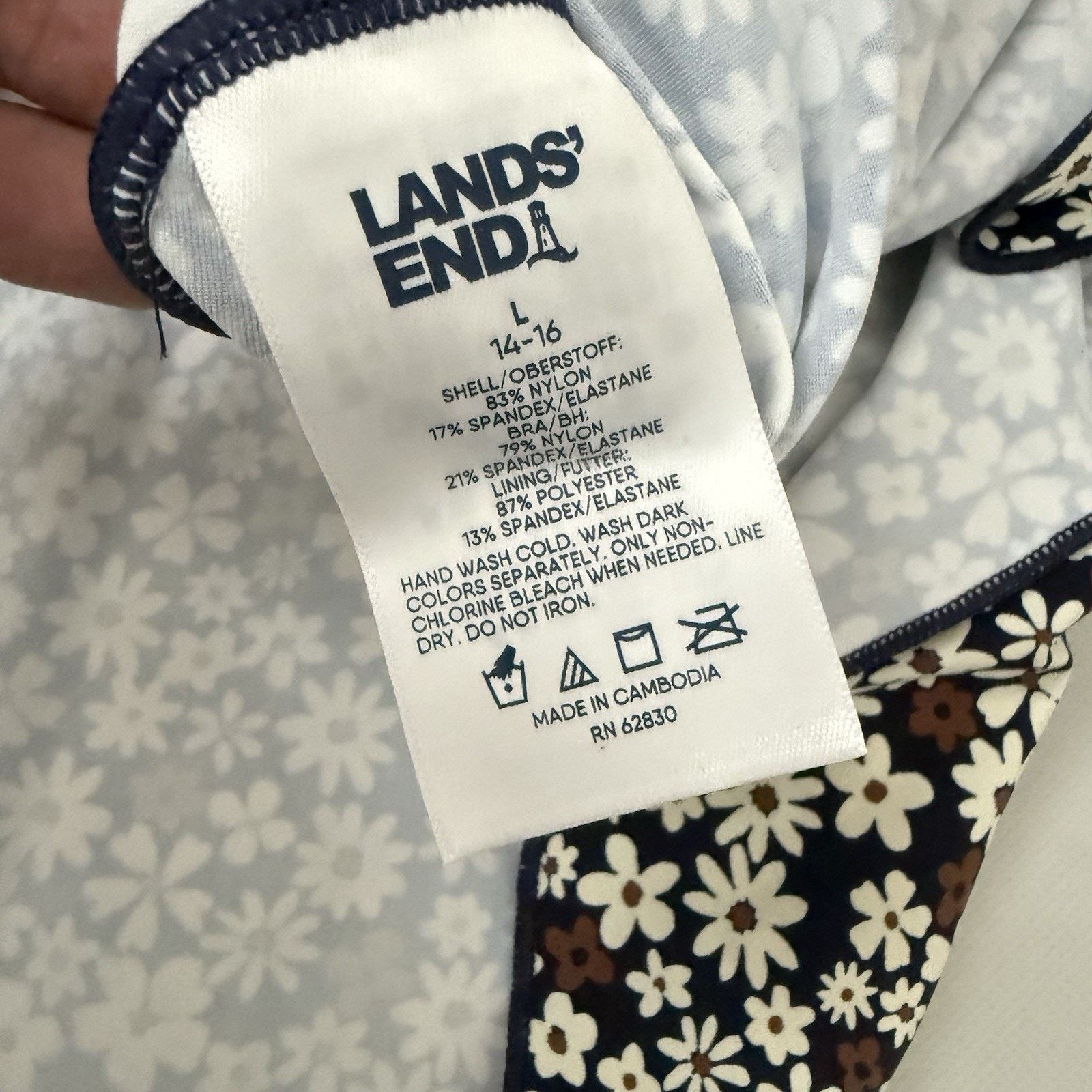 Lands' End Lands End Squareneck Tankini Floral Wireless Pool Beach Size 36" / US 14 / IT 50 - 3 Thumbnail