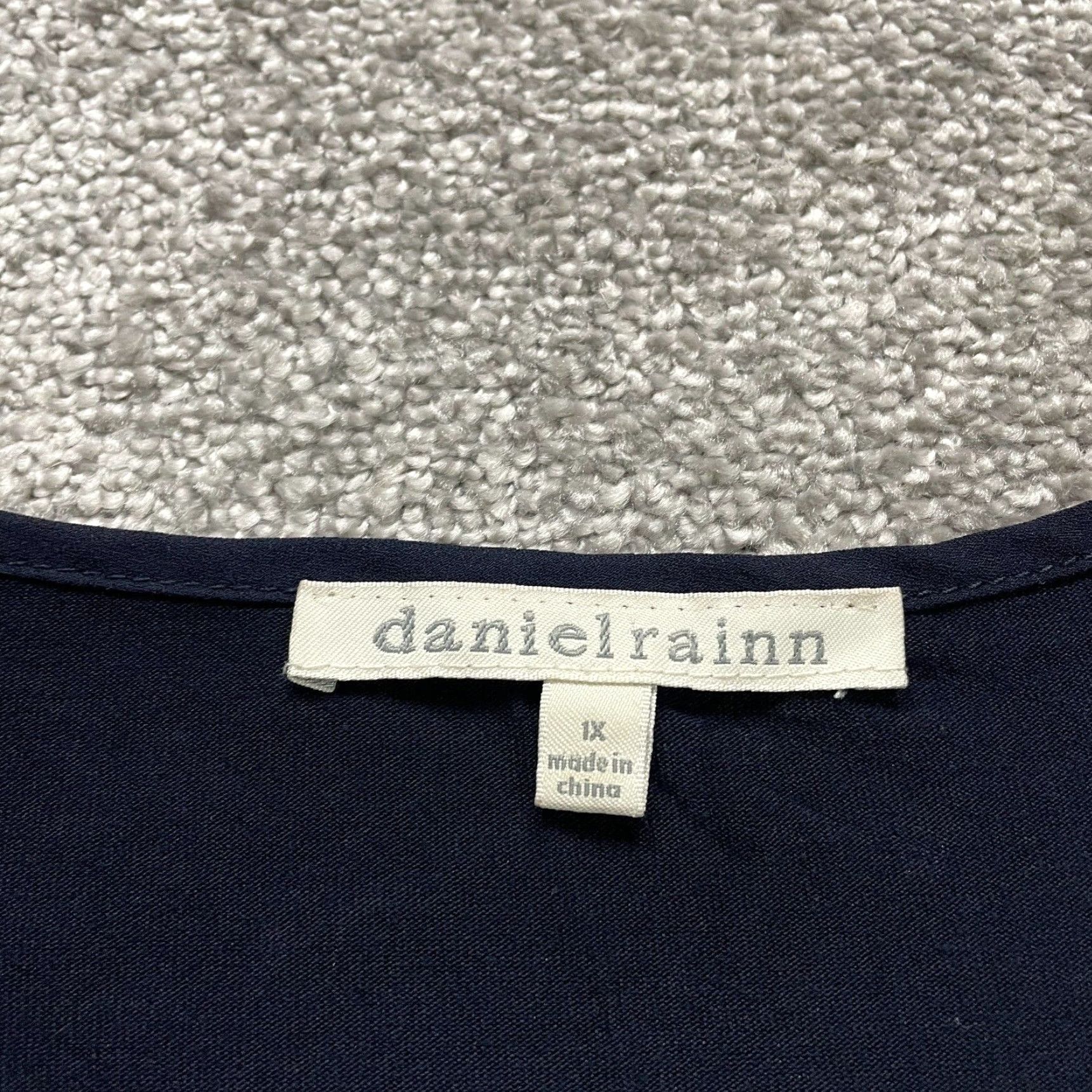 Vintage Daniel Rainn Blouse Tunic Womens XL Blue Long Sleeve Floral Lace Neck Tie Casual Womens Size XL / US 12-14 / IT 48-50 - 6 Thumbnail