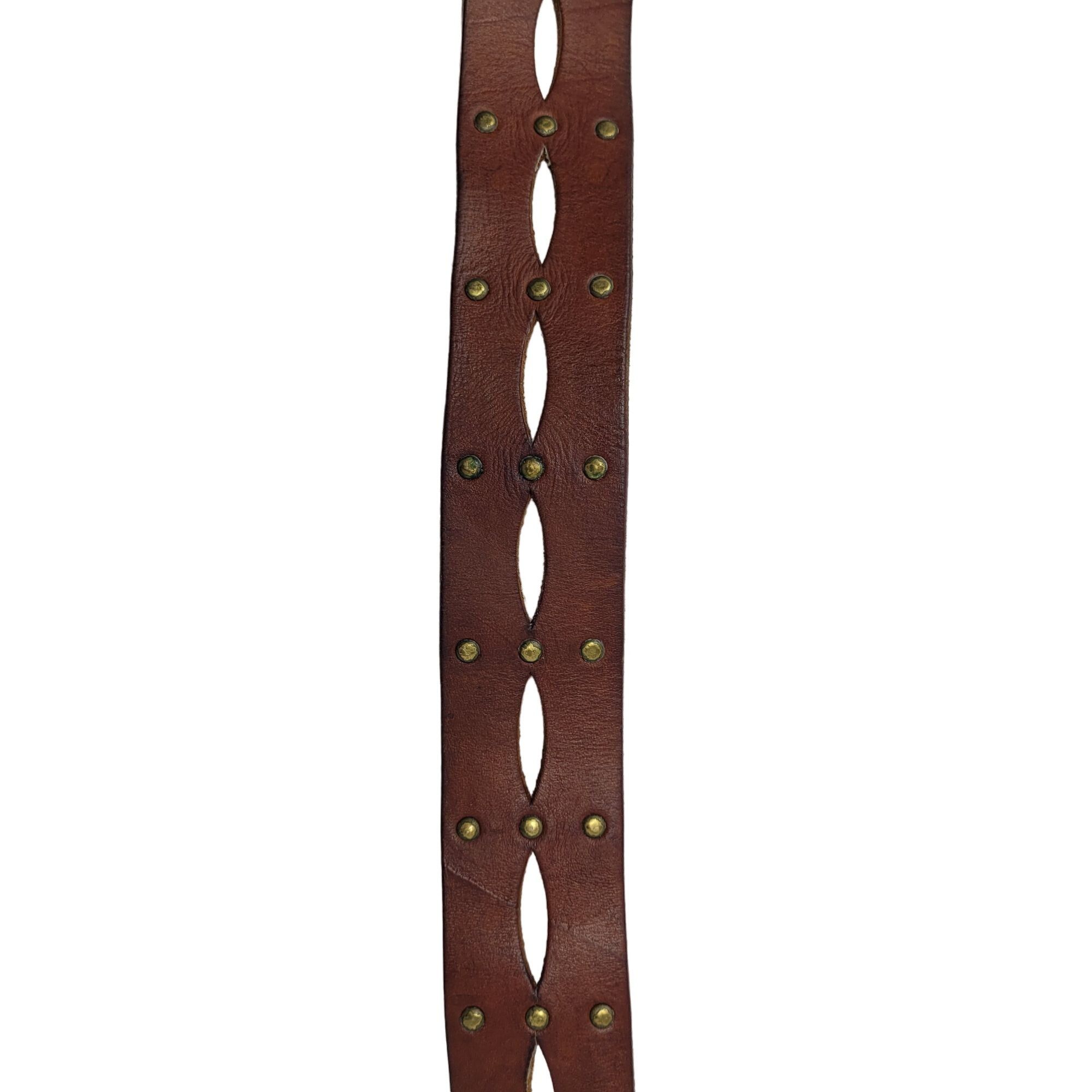 American Eagle Outfitters AEO Genuine Leather Brown Belt M Perforated Studded Boho Cou Size ONE SIZE - 7 Thumbnail