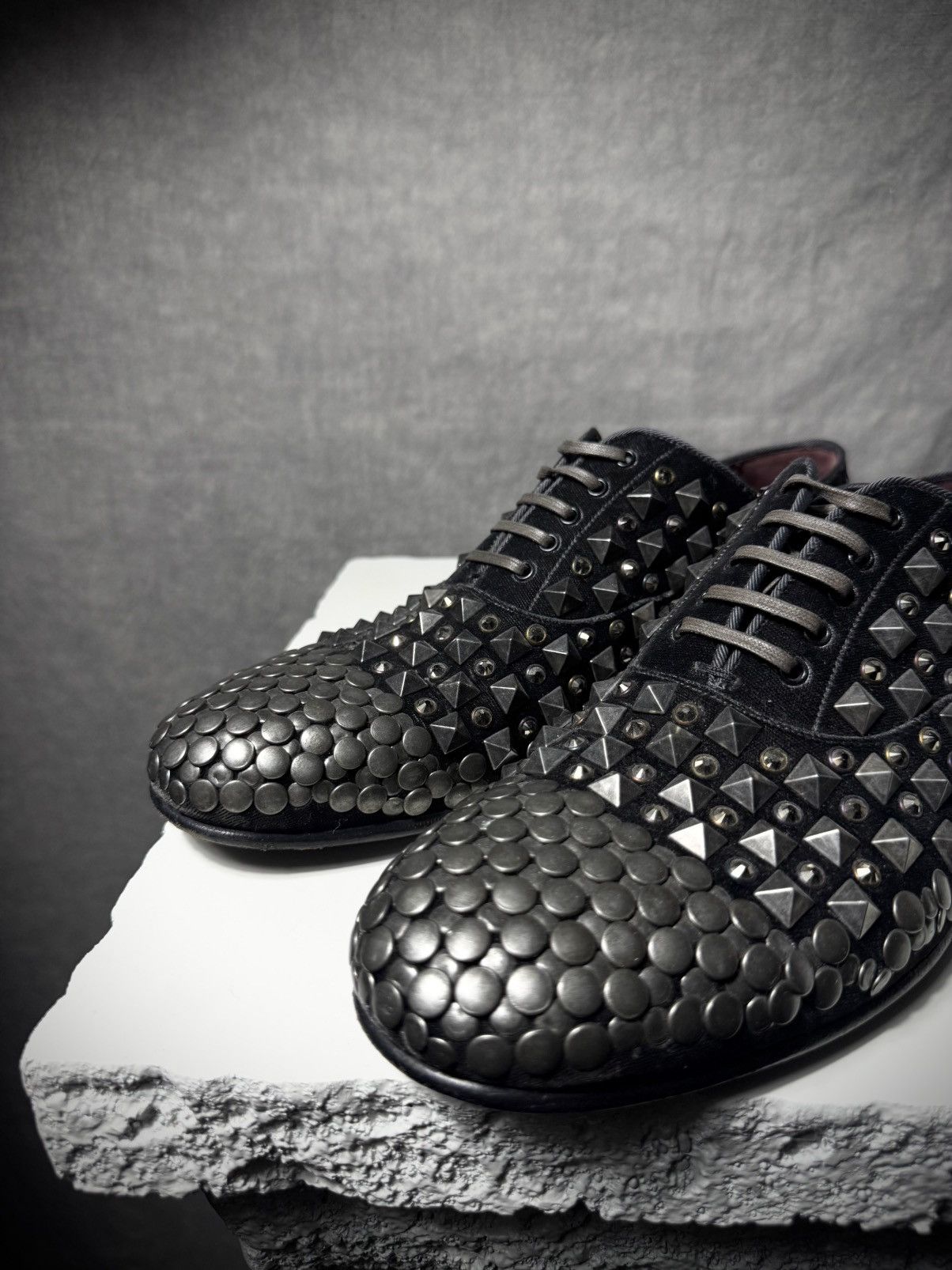 Dolce & Gabbana Dolce & Gabbana AW14 Studded Velvet Derby Size US 8 / EU 41 - 12 Thumbnail