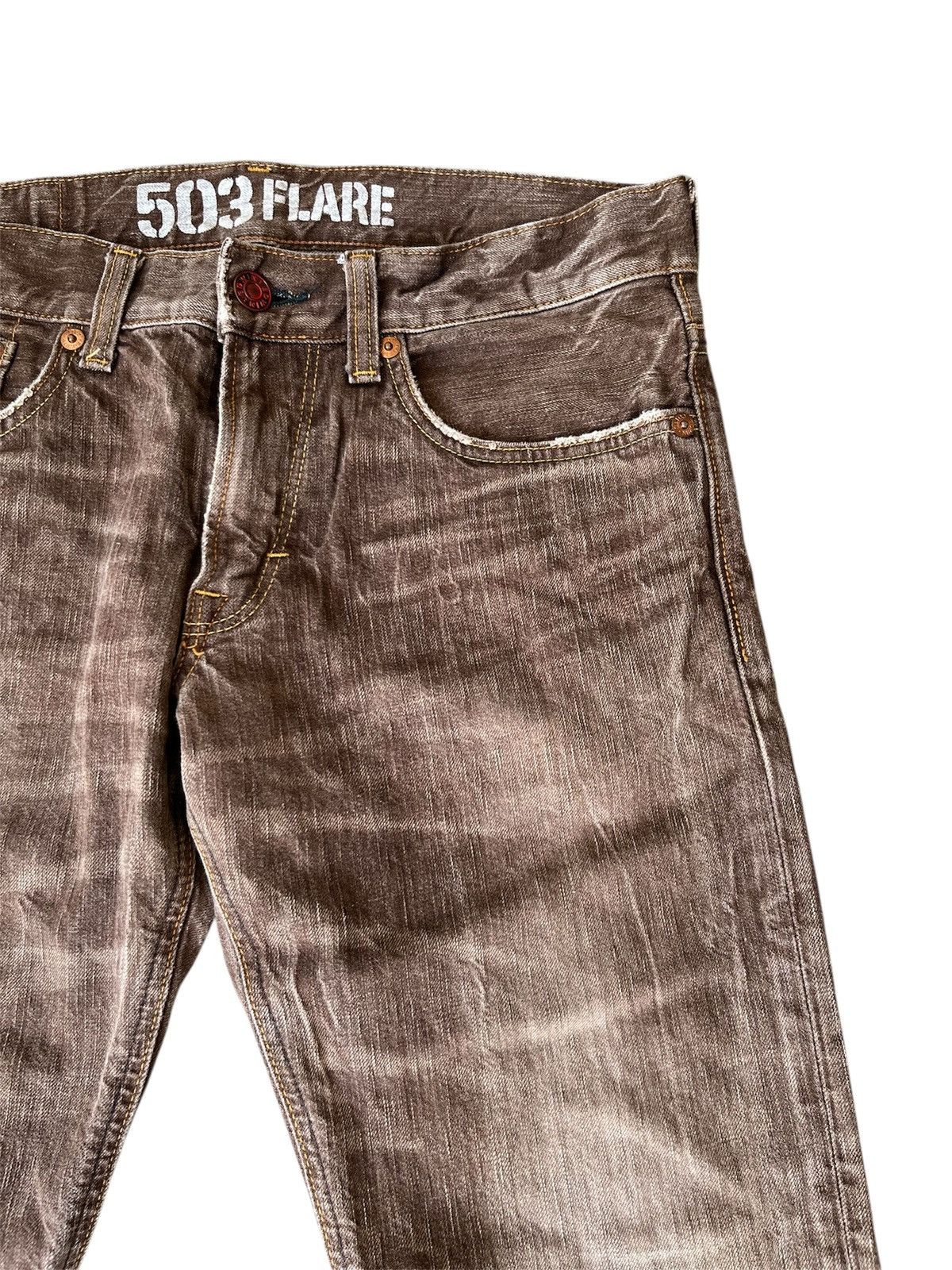 Edwin EDWIN 503 FLARE Honeycombs Patterns Flared Jeans Size US 32 / EU 48 - 4 Thumbnail