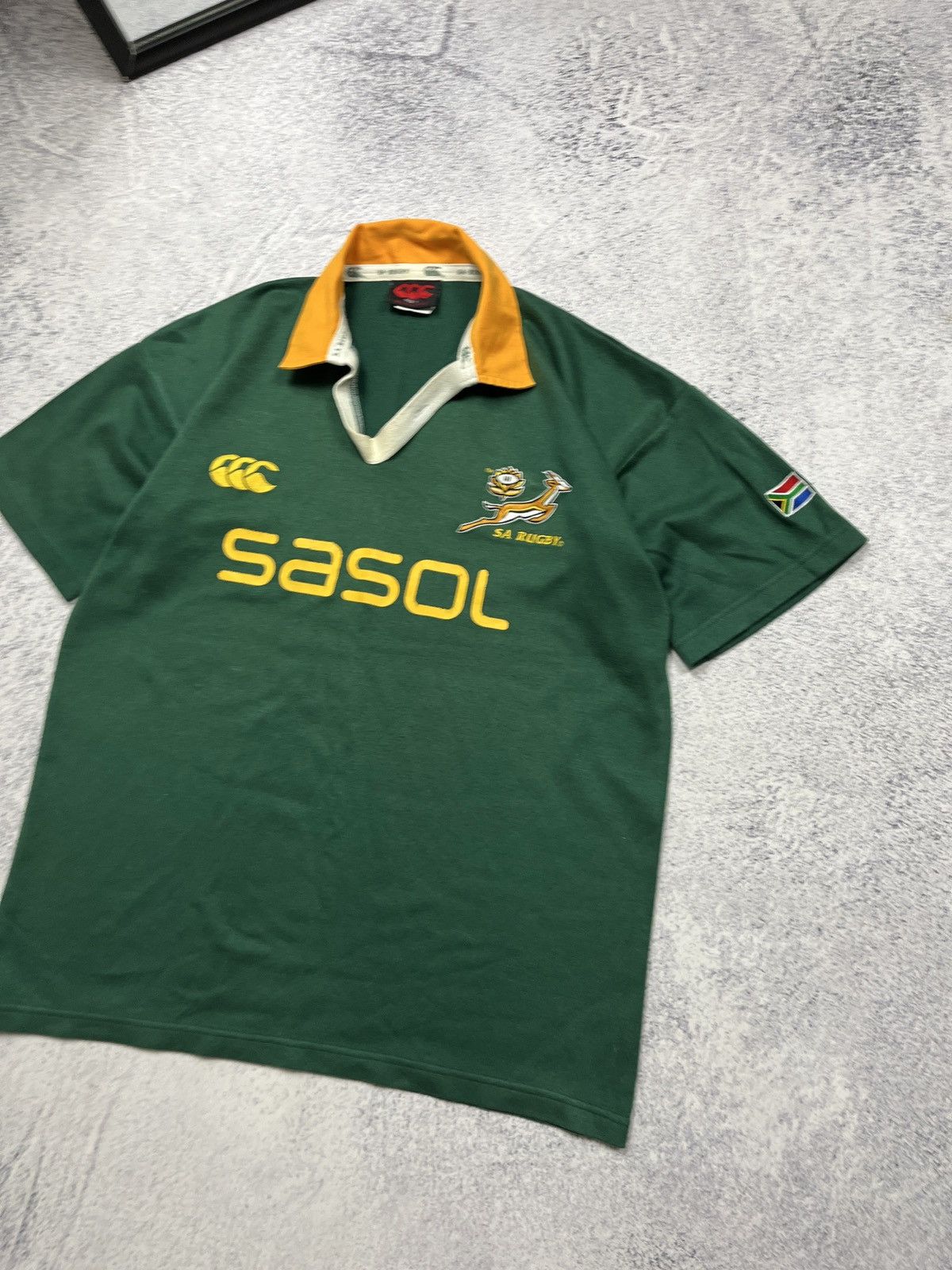 Canterbury of New Zealand Vintage 2000’s Canterbury South Africa Rugby Shirt Y2k Rare Size US L / EU 52-54 / 3 - 3 Thumbnail