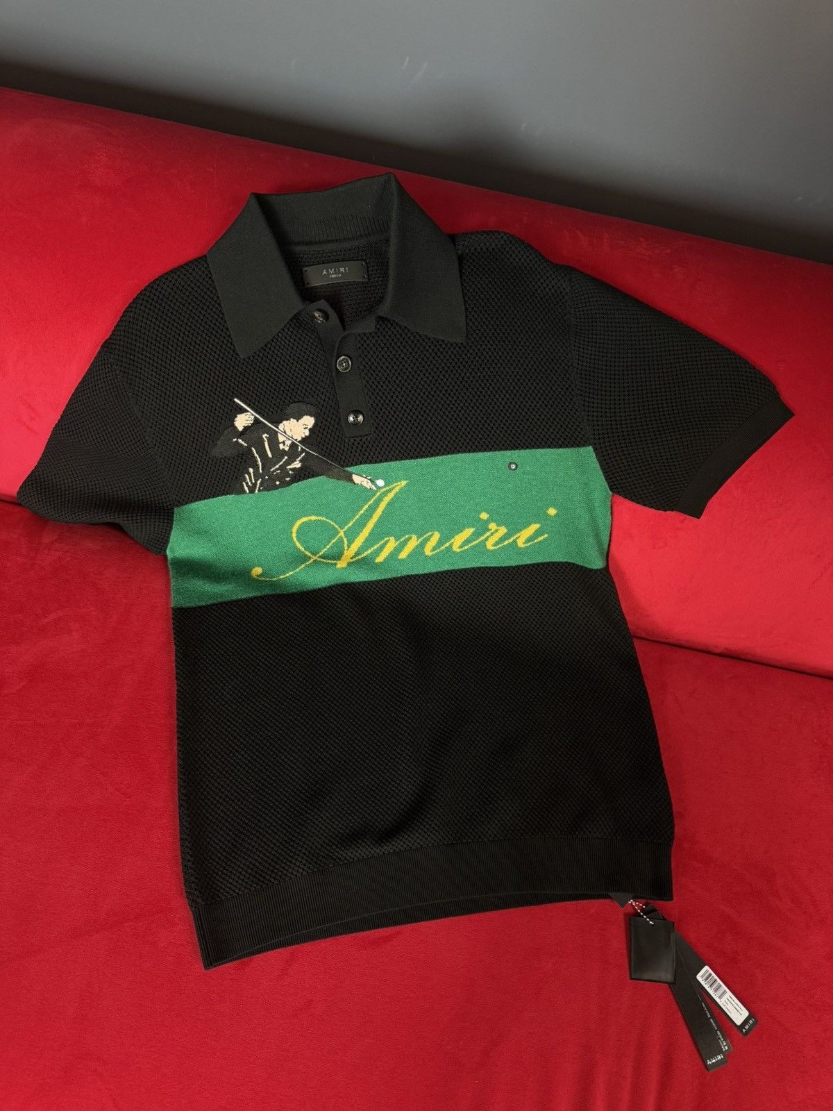 Amiri Amiri Billiards Merino Wool Polo Size US M / EU 48-50 / 2 - 1 Thumbnail