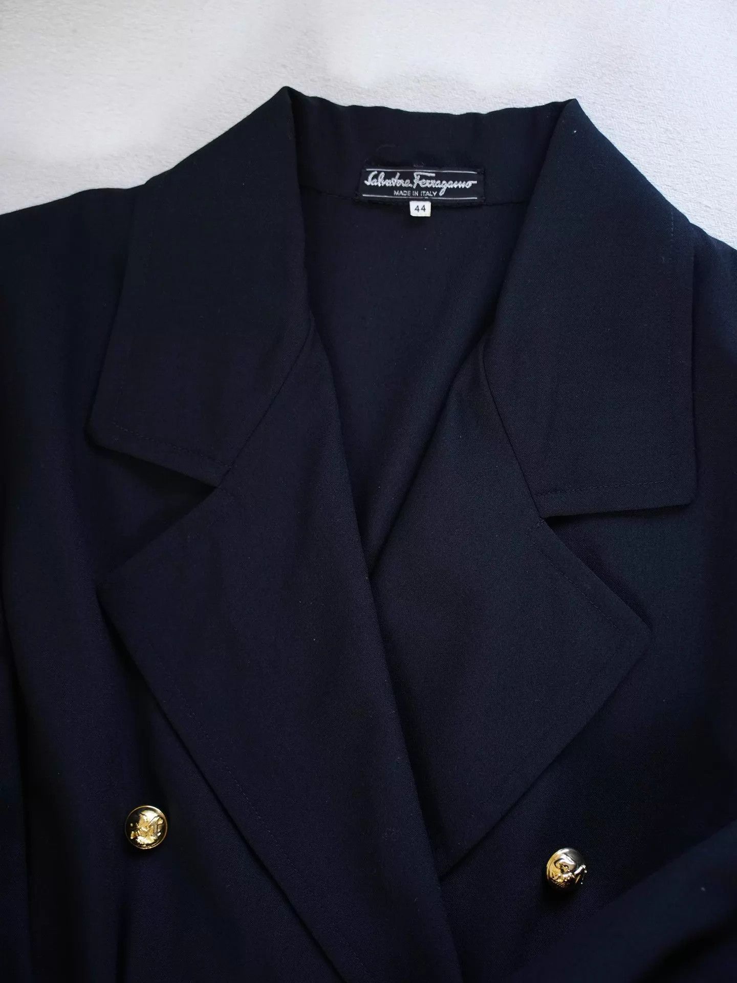 Salvatore Ferragamo Ferragamo Double-Breasted Peak Lapel Wool Dress Coat Size M / US 6-8 / IT 42-44 - 6 Thumbnail