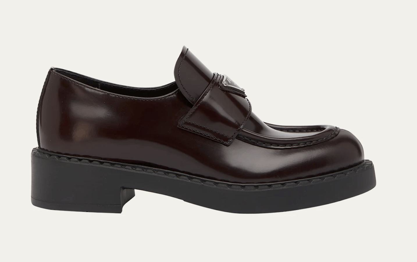 Prada Prada Triangle Logo Black Platform Loafer Slip On Flat 41.5 Size US 11.5 / IT 41.5 - 3 Thumbnail