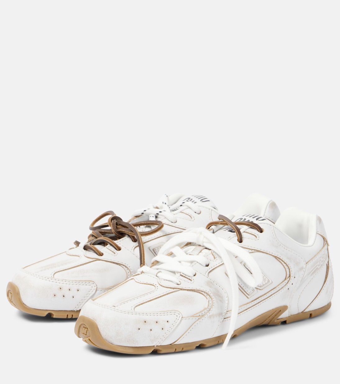 Miu Miu × New Balance Miu Miu x New Balance Leather Sneakers Size US 9 / IT 39 - 3 Thumbnail