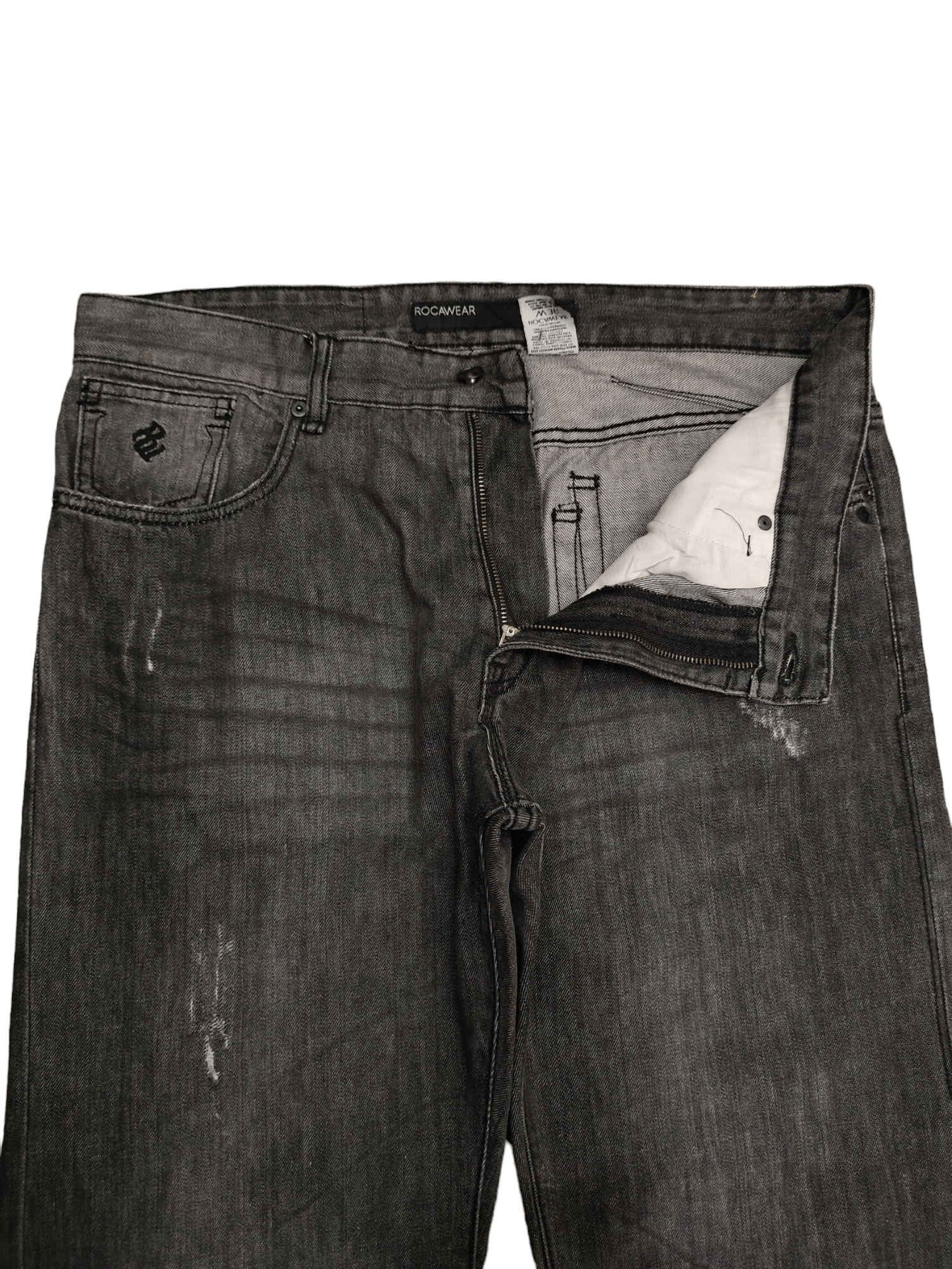 Rocawear Baggy Jeans Rocawear Distress Denim Wide Leg Classic Fit Y2k Size US 36 / EU 52 - 7 Thumbnail