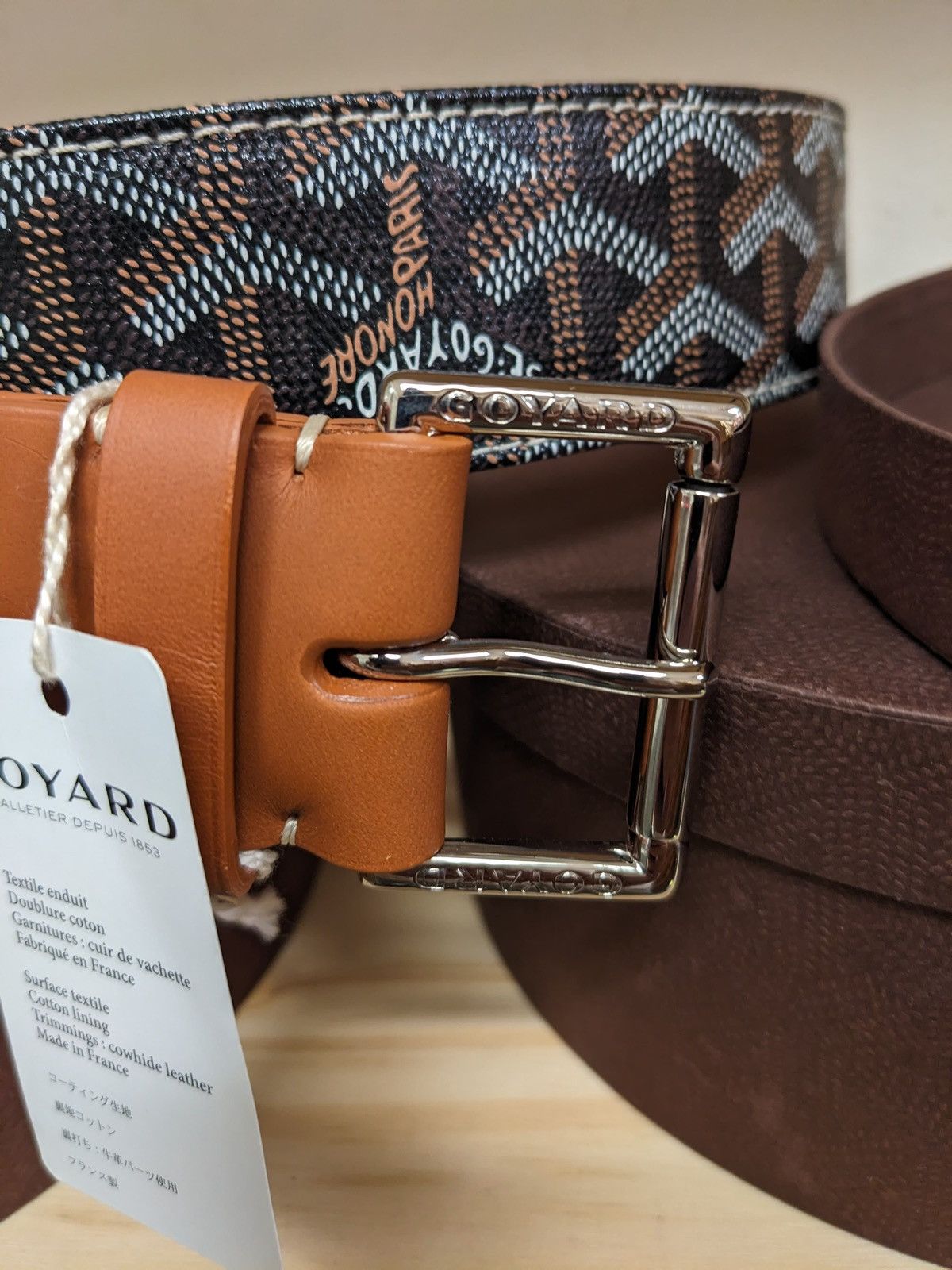 Goyard MAISON GOYARD FLORIDA BELT BLACK TAN Size 90/36 Size ONE SIZE - 6 Thumbnail