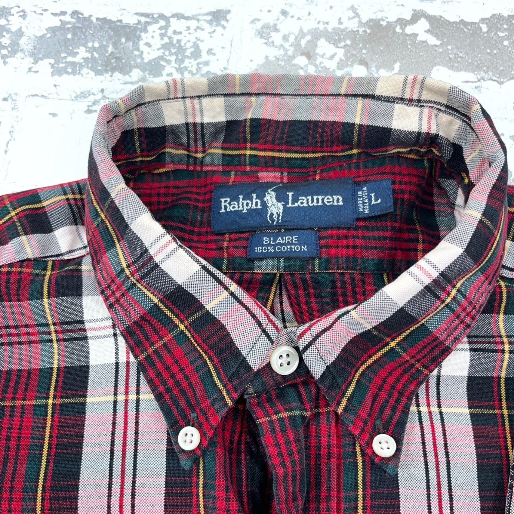 Ralph Lauren Ralph Lauren Shirt Men Large Red Plaid Oxford Cloth Button Up Blaire Pocket P7* Size US XL / EU 56 / 4 - 4 Thumbnail