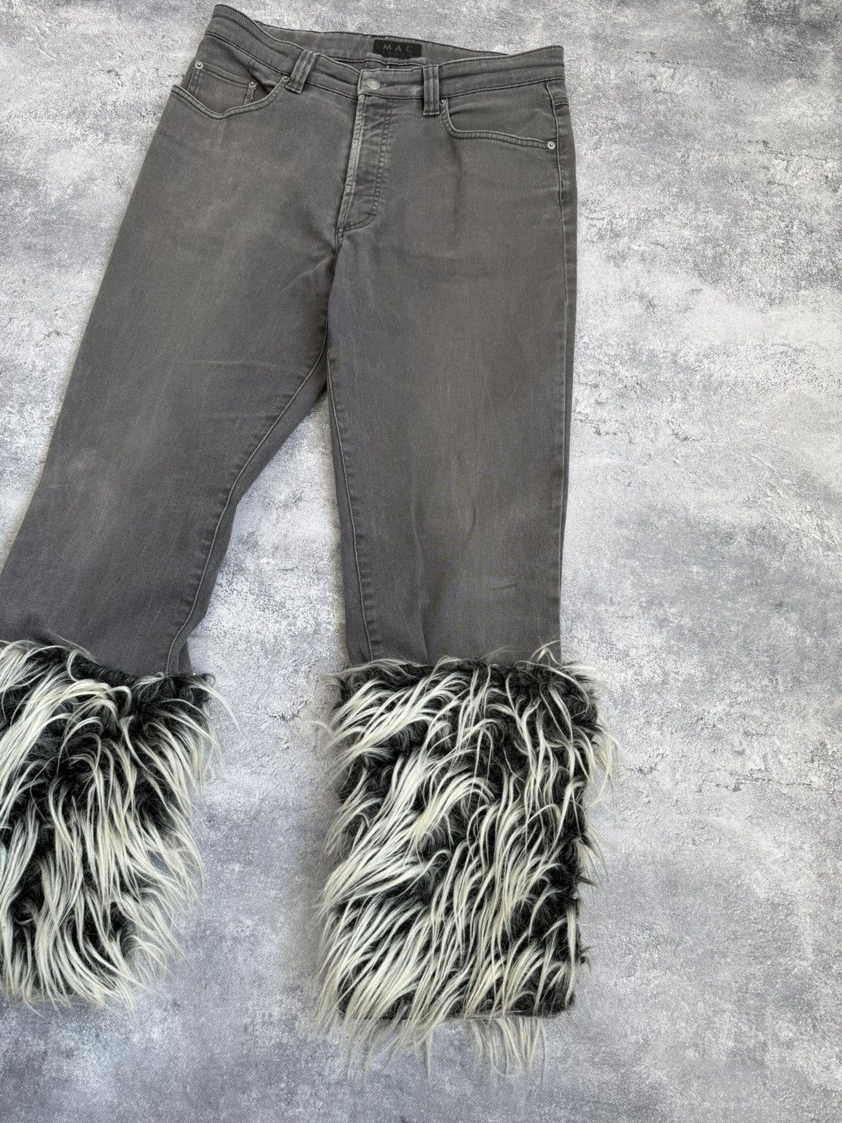 Hysteric Glamour VTG BALENCI X RICK OWENS STYLE MOHAUR FUR JEANS 90S Y2K Size US 32 / EU 48 - 5 Thumbnail