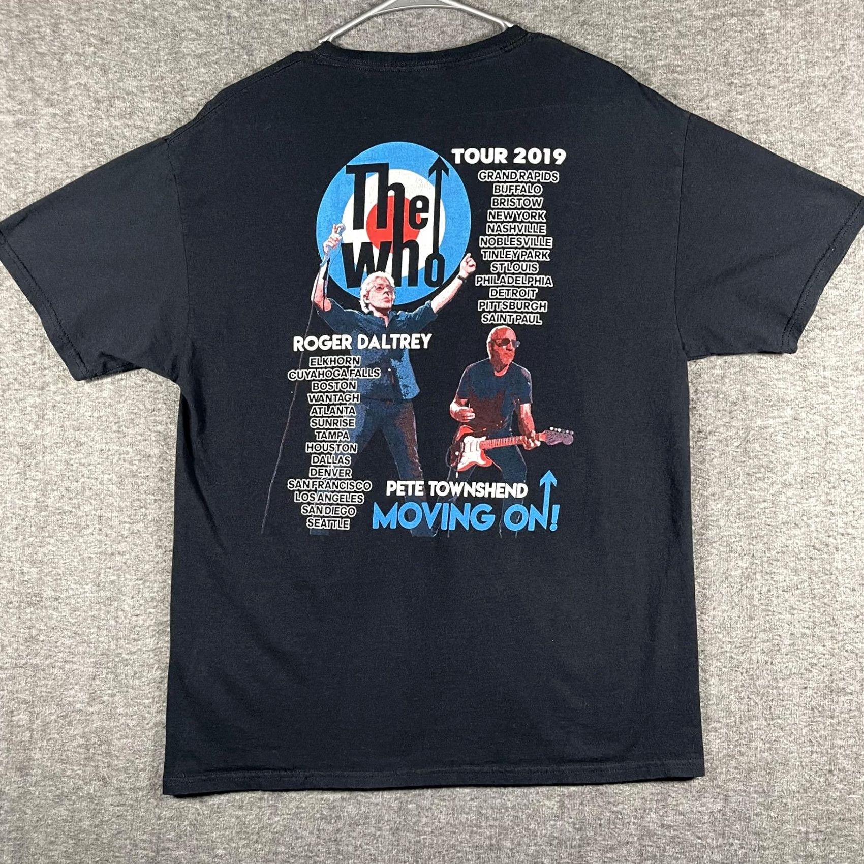 Fruit Of The Loom The Who Shirt Mens Large Black Moving On Tour 2019 Graphic Rock Band Tee Size US L / EU 52-54 / 3 - 3 Thumbnail