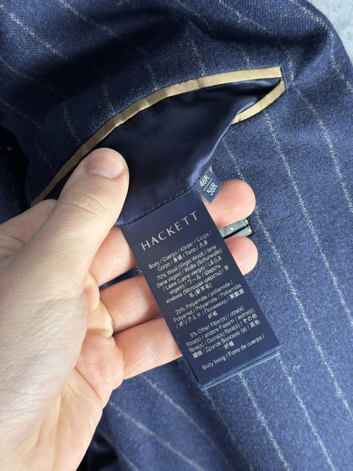 Hackett Hackett London Pinstripes Wool Men’s Blazer Jacket Size 46R - 11 Thumbnail