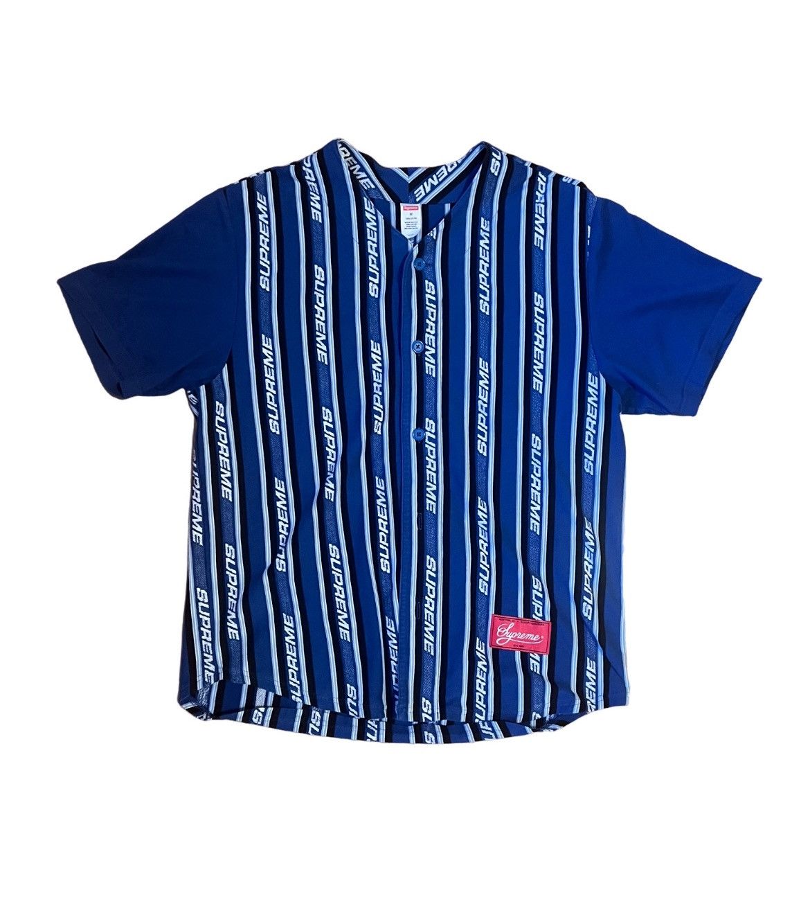 トップス Supreme Cursive Polo \"Navy Stripe\" Buy Supreme Cursive Polo 'Navy Stripe' - SS25KN91 NAVY STRIPE | GOAT