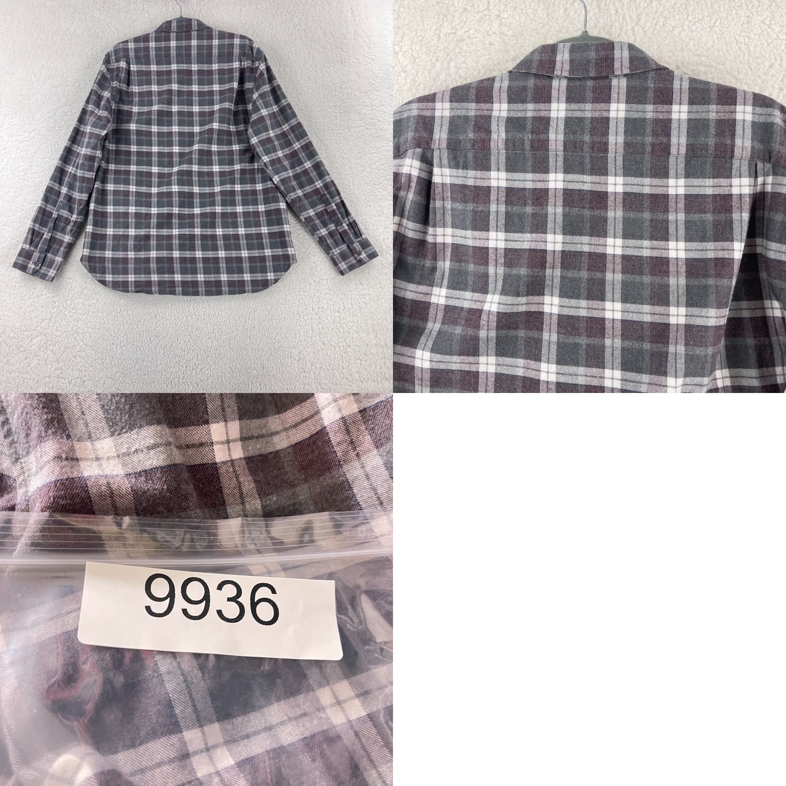 Vince Vince Gray Plaid Button-Up Classic Fit Shirt Mens XL Long Sleeve 100% Cotton Size US XL / EU 56 / 4 - 9 Thumbnail