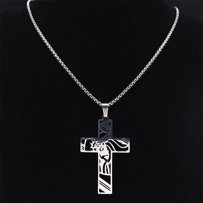 Cuban Link Chain Cross Jesus Pendant Necklace | Grailed