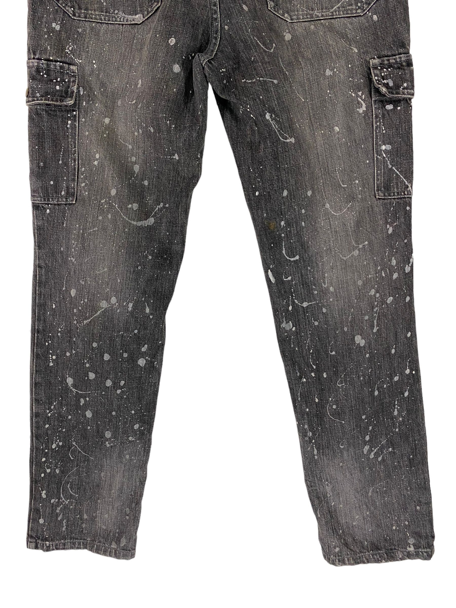 Designer × Japanese Brand Ba-Tsu paint splatter cargo jeans Size US 34 / EU 50 - 3 Thumbnail