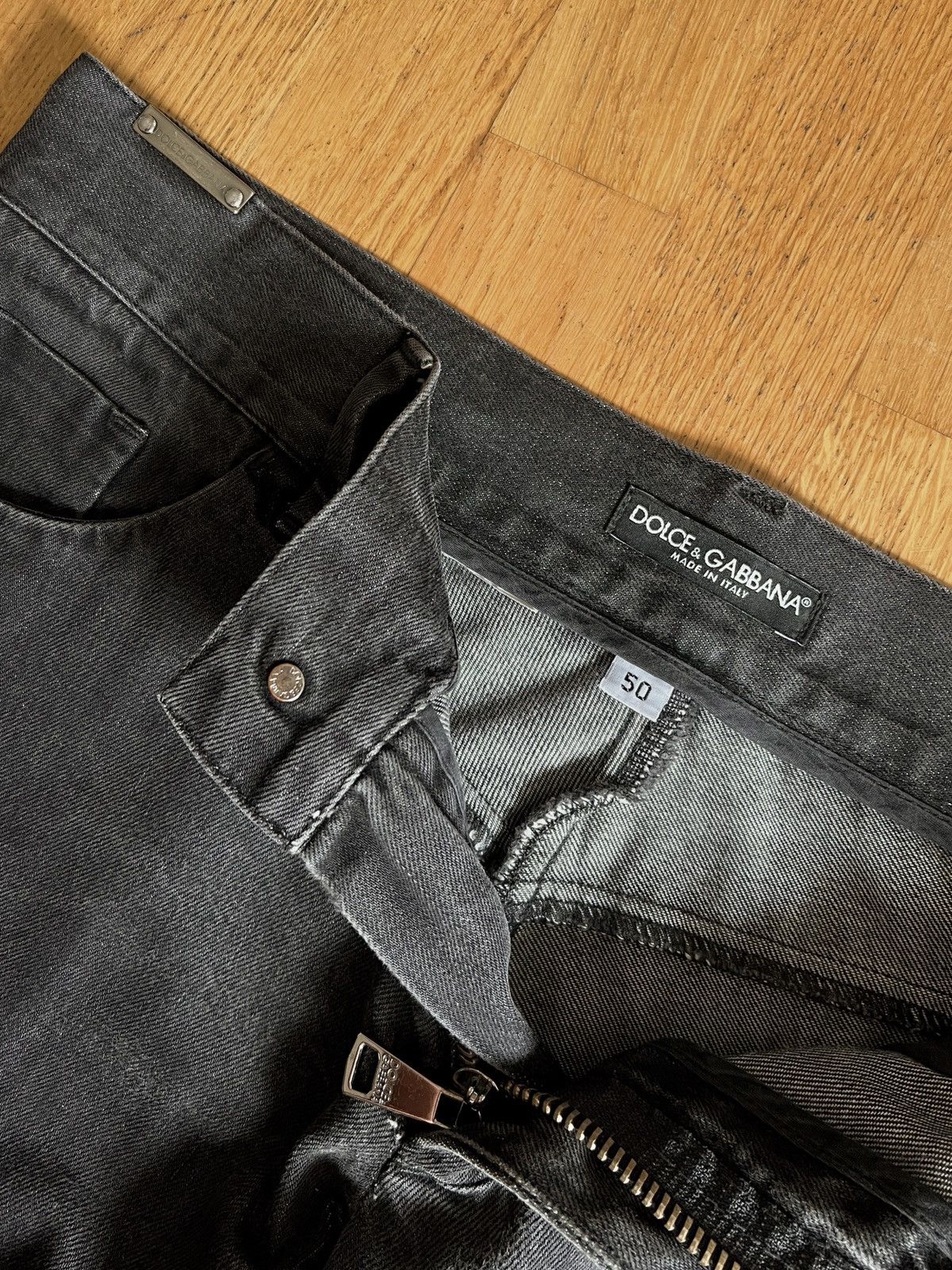 Dolce & Gabbana Dolce & Gabbana Side Stripe Black Denim Jeans Size US 33 - 11 Thumbnail