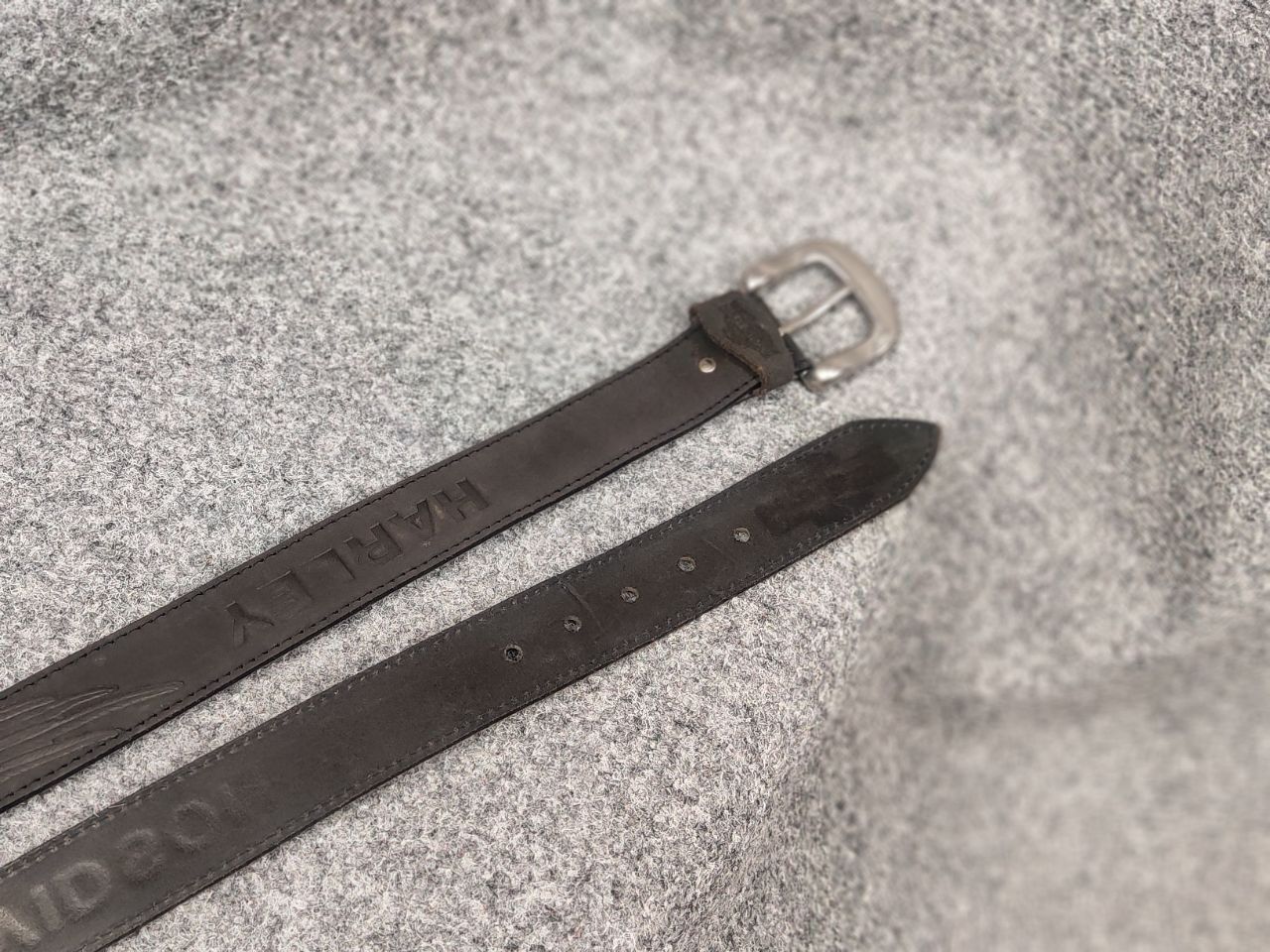 Harley Davidson Vintage Harley Davidson Logo Motor Dark Brown Leather Belt Size ONE SIZE - 10 Thumbnail