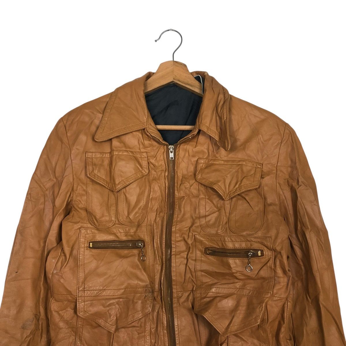 Japanese Brand 🔥CROPPED BIKER LEATHER JACKET UNBRANDED ISSEY MIYAKE Size US M / EU 48-50 / 2 - 5 Thumbnail